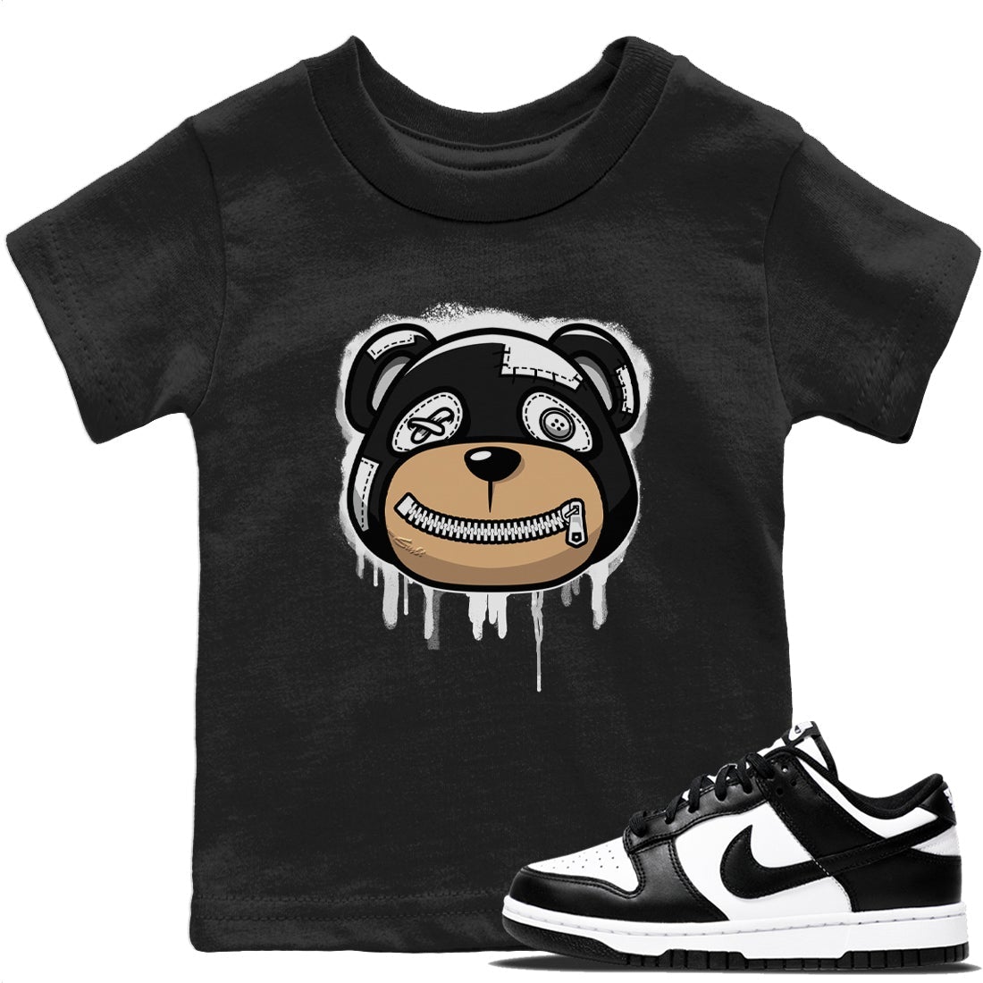 Dunk Panda Sneaker Match Tees Bear Face Sneaker Tees Dunk Panda Sneaker Release Tees Kids Shirts