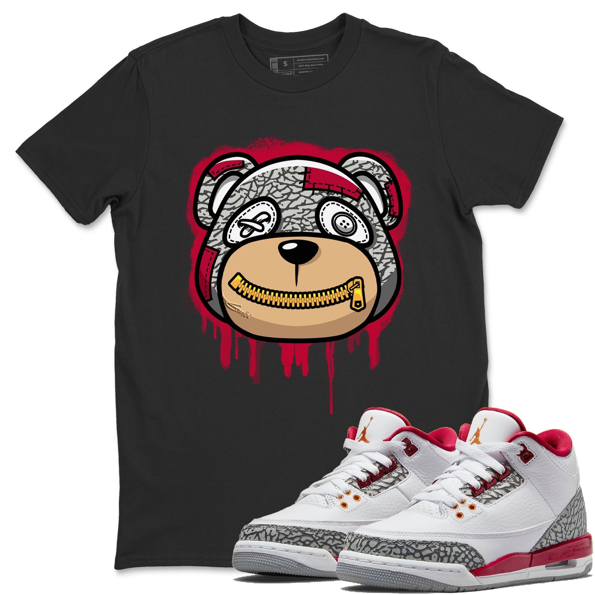 Jordan 3 Cardinal Sneaker Match Tees Bear Face Sneaker Tees Jordan 3 Cardinal Sneaker Release Tees Unisex Shirts