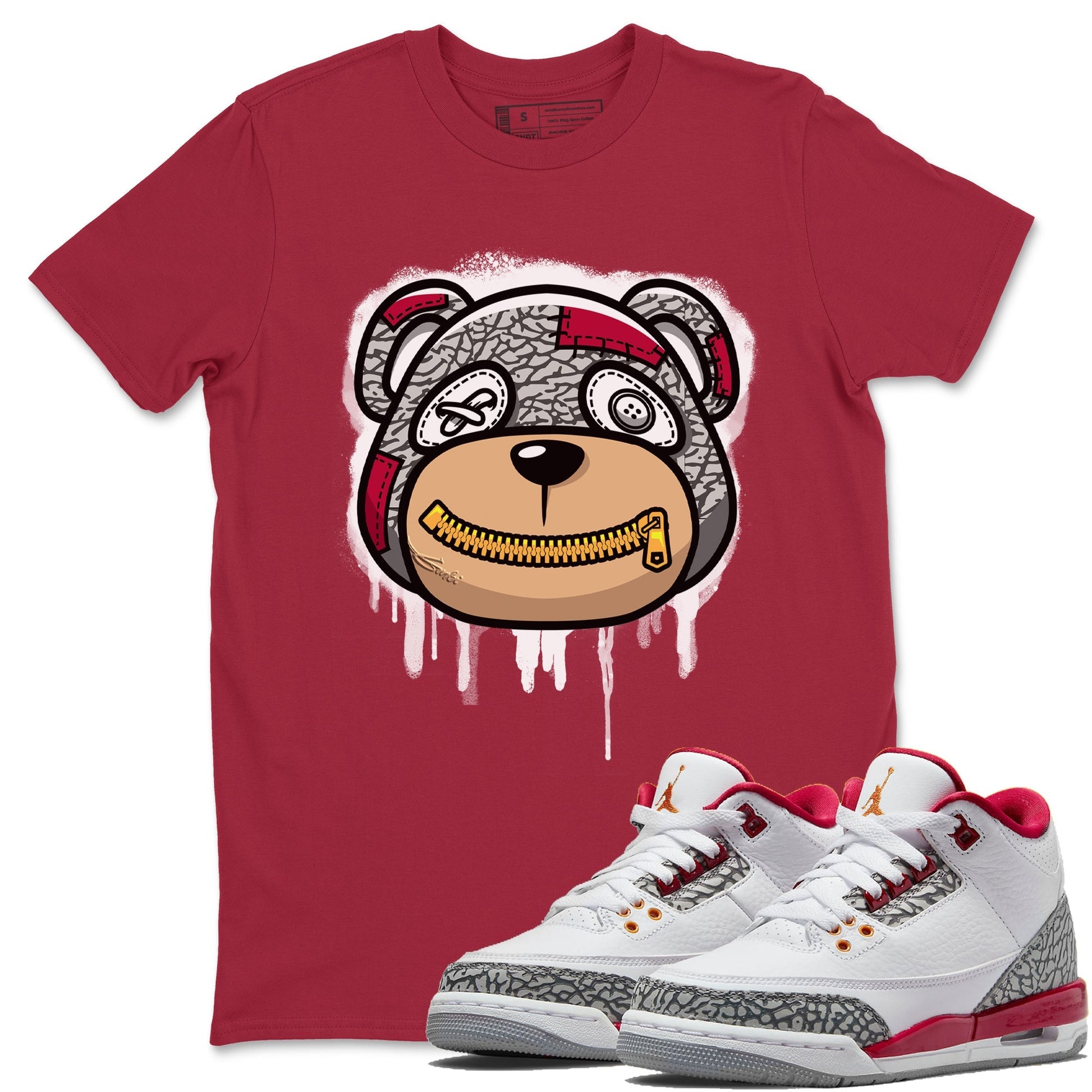 Jordan 3 Cardinal Sneaker Match Tees Bear Face Sneaker Tees Jordan 3 Cardinal Sneaker Release Tees Unisex Shirts