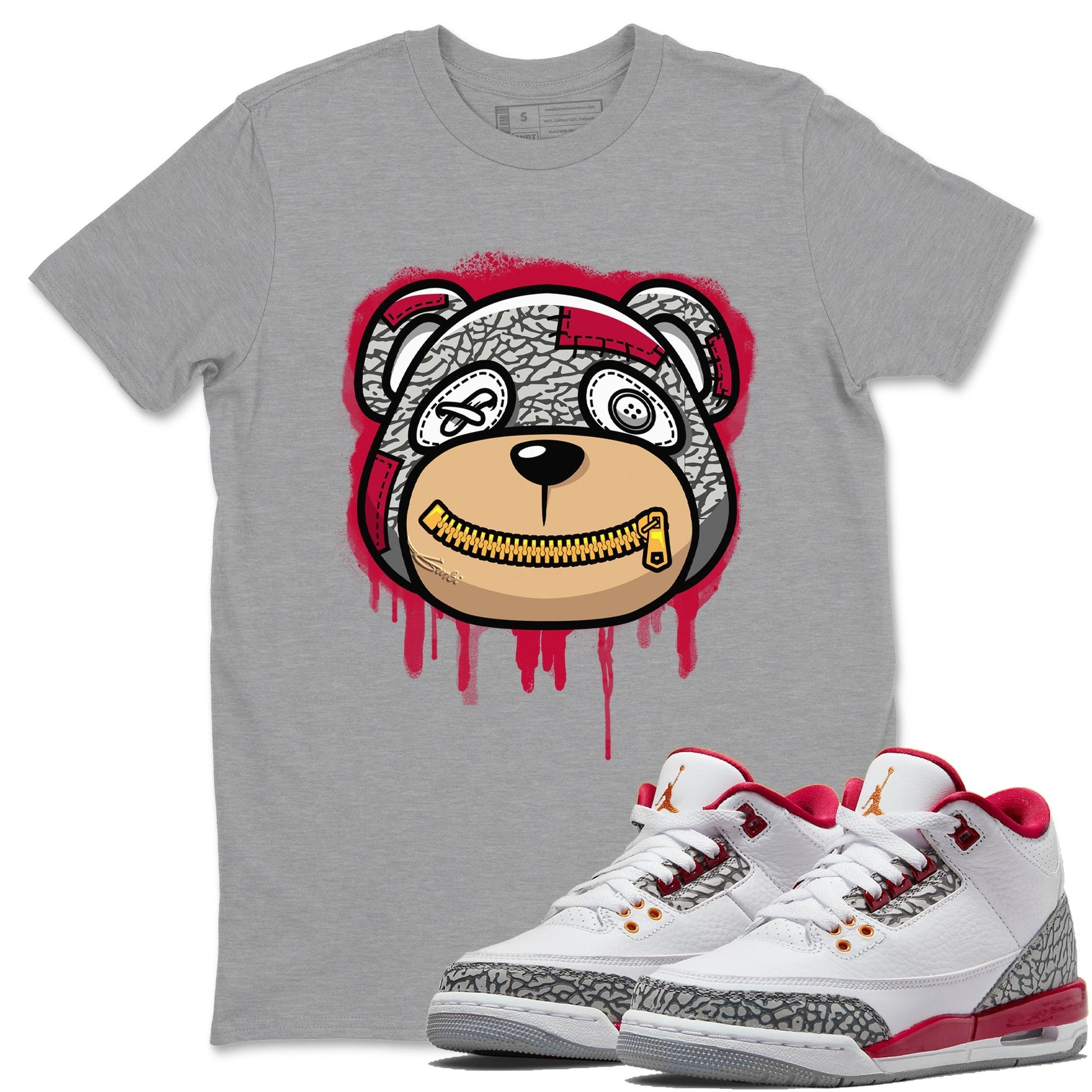 Jordan 3 Cardinal Sneaker Match Tees Bear Face Sneaker Tees Jordan 3 Cardinal Sneaker Release Tees Unisex Shirts