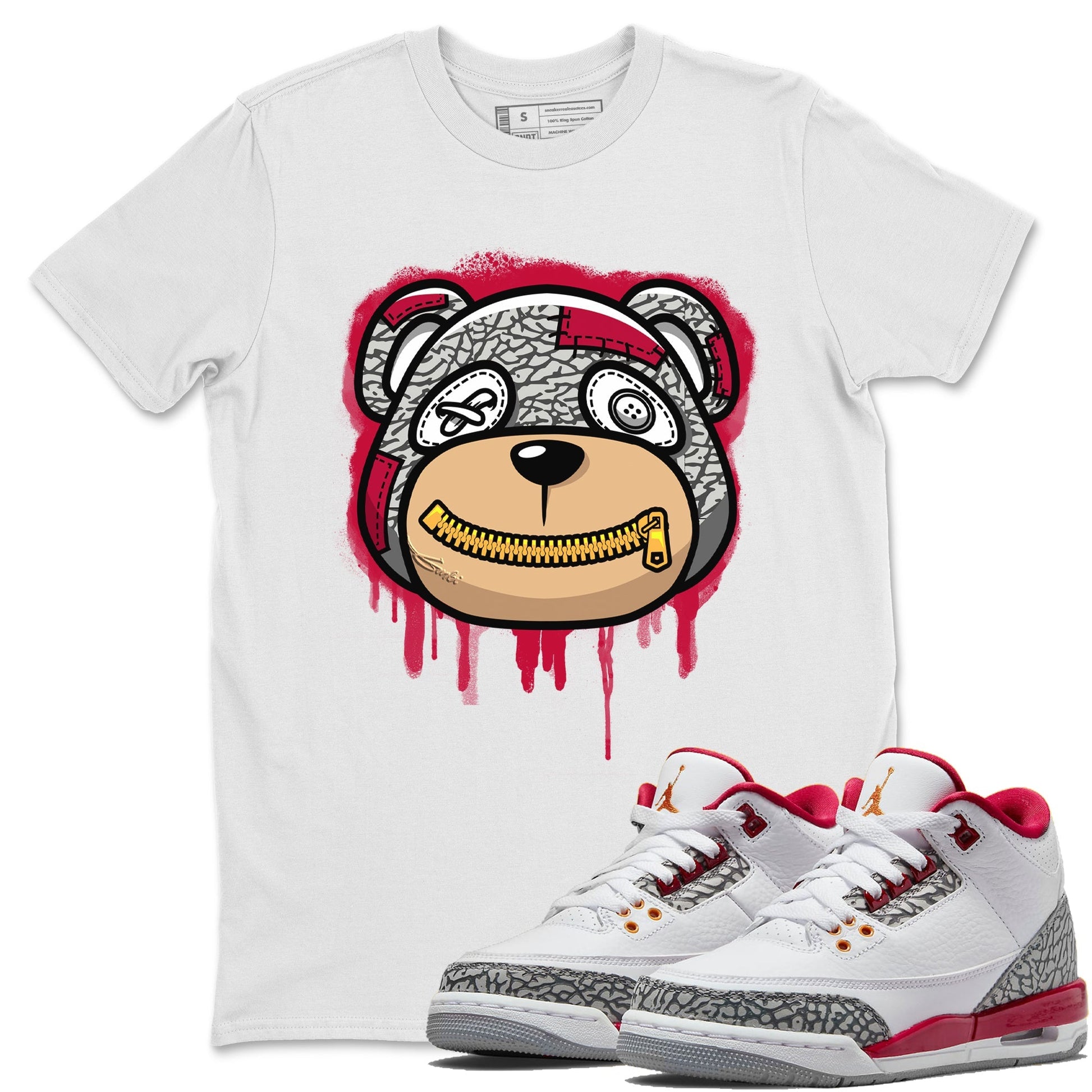 Jordan 3 Cardinal Sneaker Match Tees Bear Face Sneaker Tees Jordan 3 Cardinal Sneaker Release Tees Unisex Shirts
