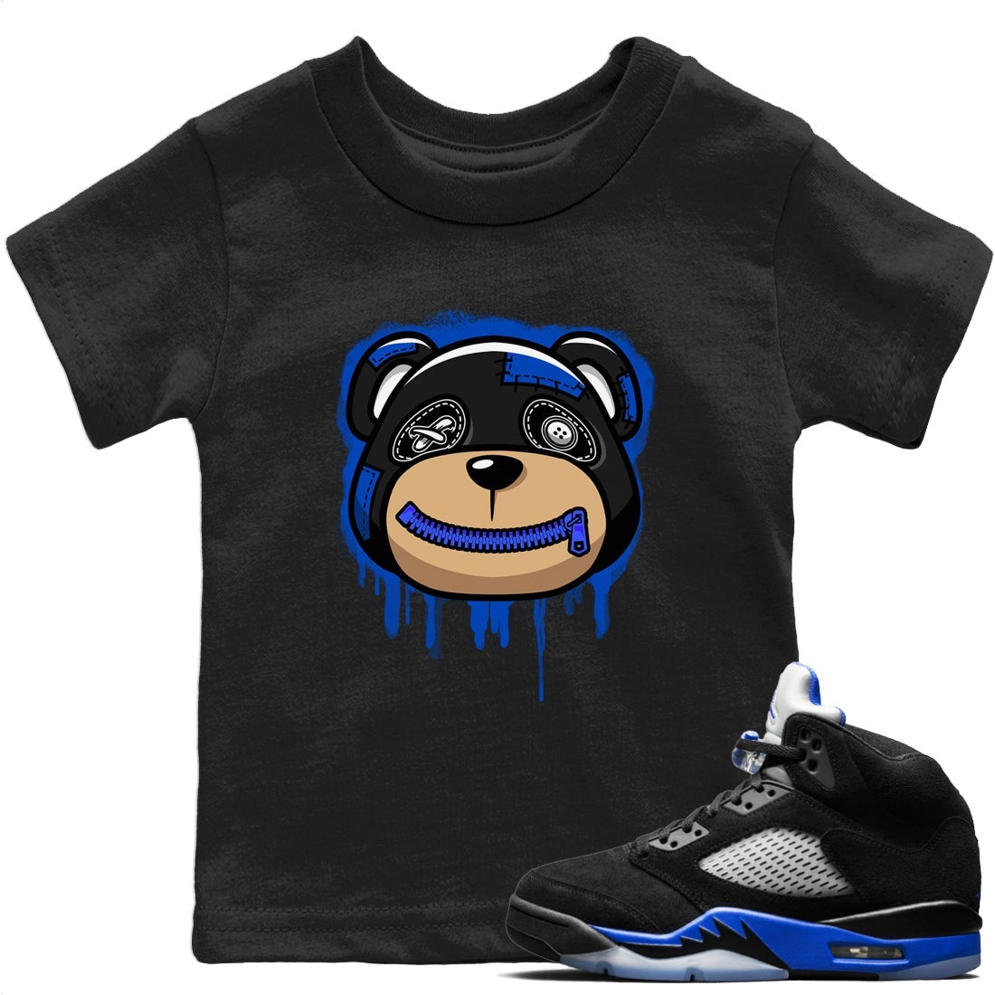 Jordan 5 Racer Blue Sneaker Match Tees Bear Face Sneaker Tees Jordan 5 Racer Blue Sneaker Release Tees Kids Shirts