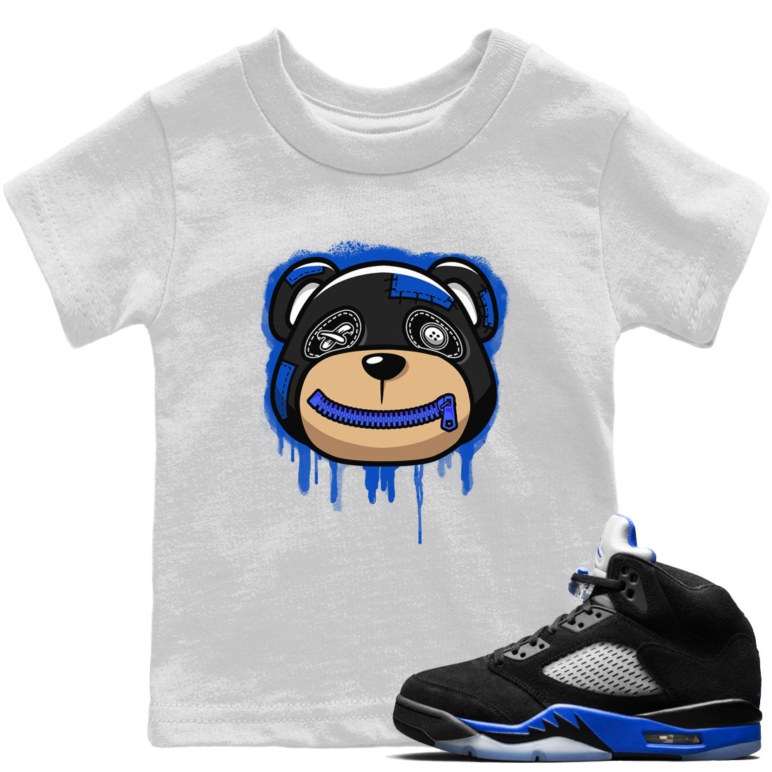 Jordan 5 Racer Blue Sneaker Match Tees Bear Face Sneaker Tees Jordan 5 Racer Blue Sneaker Release Tees Kids Shirts