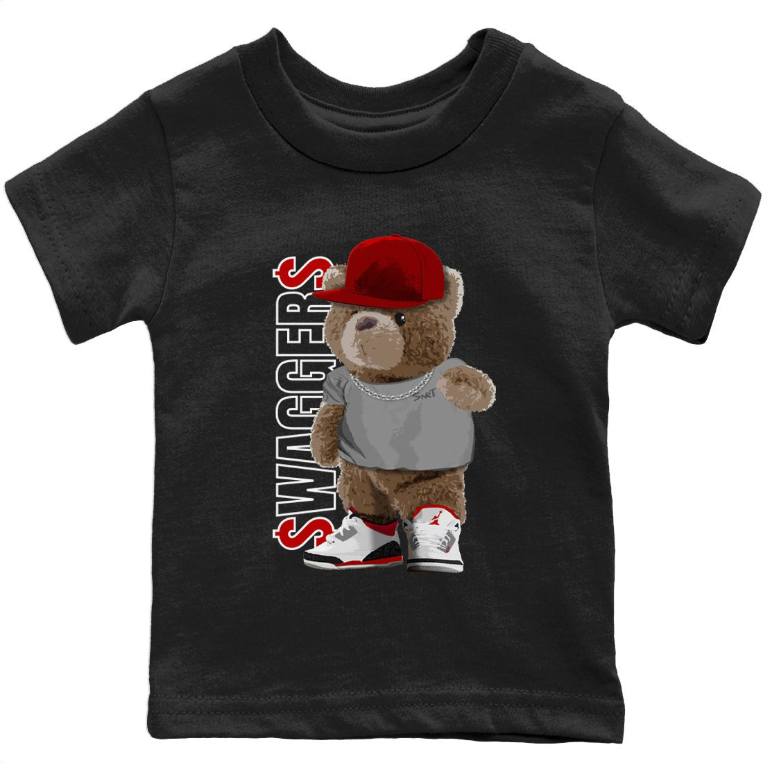 Jordan 3 Fire Red Sneaker Match Tees Bear Swaggers Sneaker Tees Jordan 3 Fire Red Sneaker Release Tees Kids Shirts