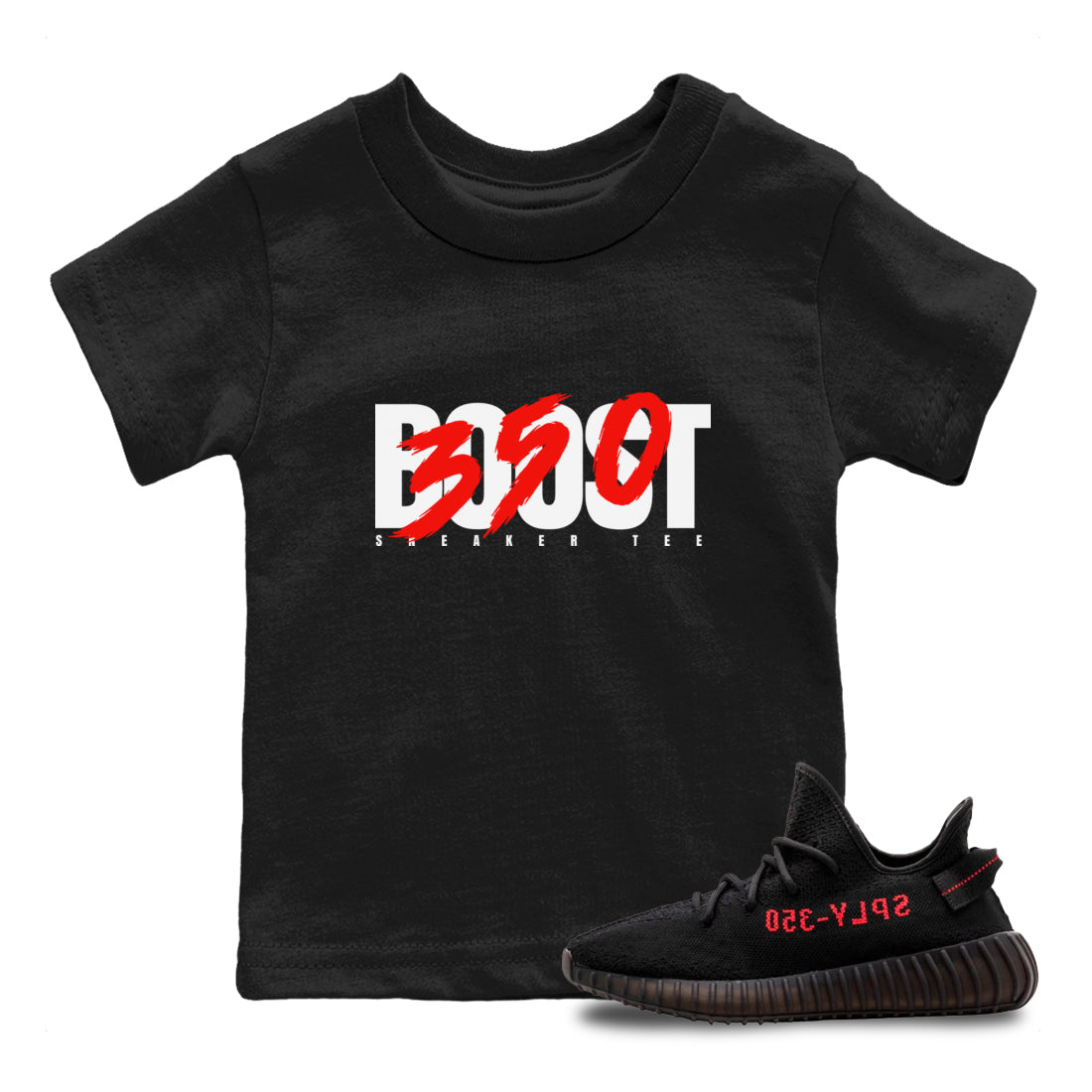 Yeezy 350 Bred shirt to match jordans Boost 350 sneaker tees Adidas Yeezy Boost V2 350 Bred SNRT Sneaker Release Tees Baby Toddler Black 1 T-Shirt