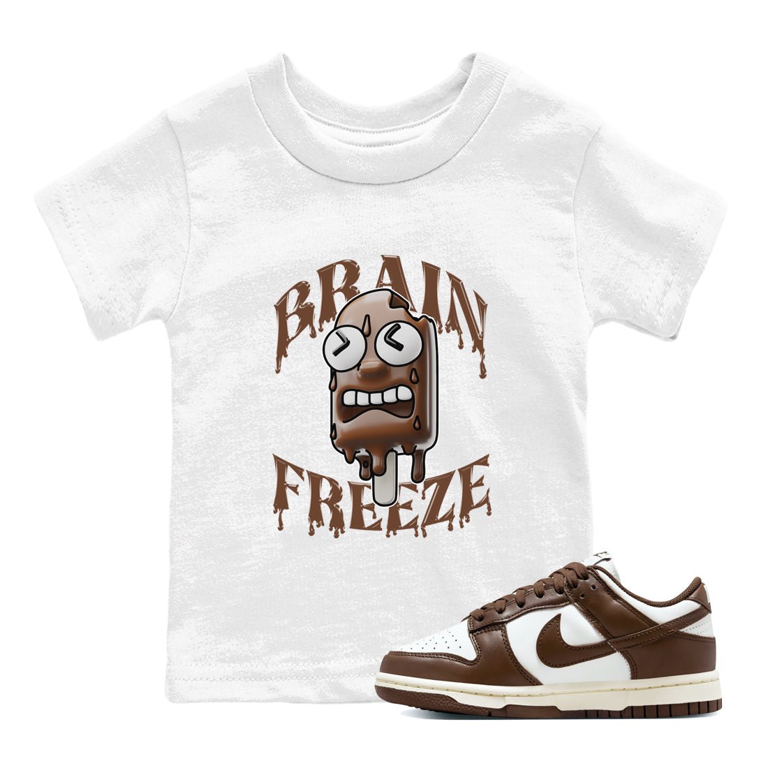 Dunk Cacao Wow shirt to match jordans Brain Freeze sneaker tees Nike Dunk Cacao Wow SNRT Sneaker Release Tees Baby Toddler White 1 T-Shirt
