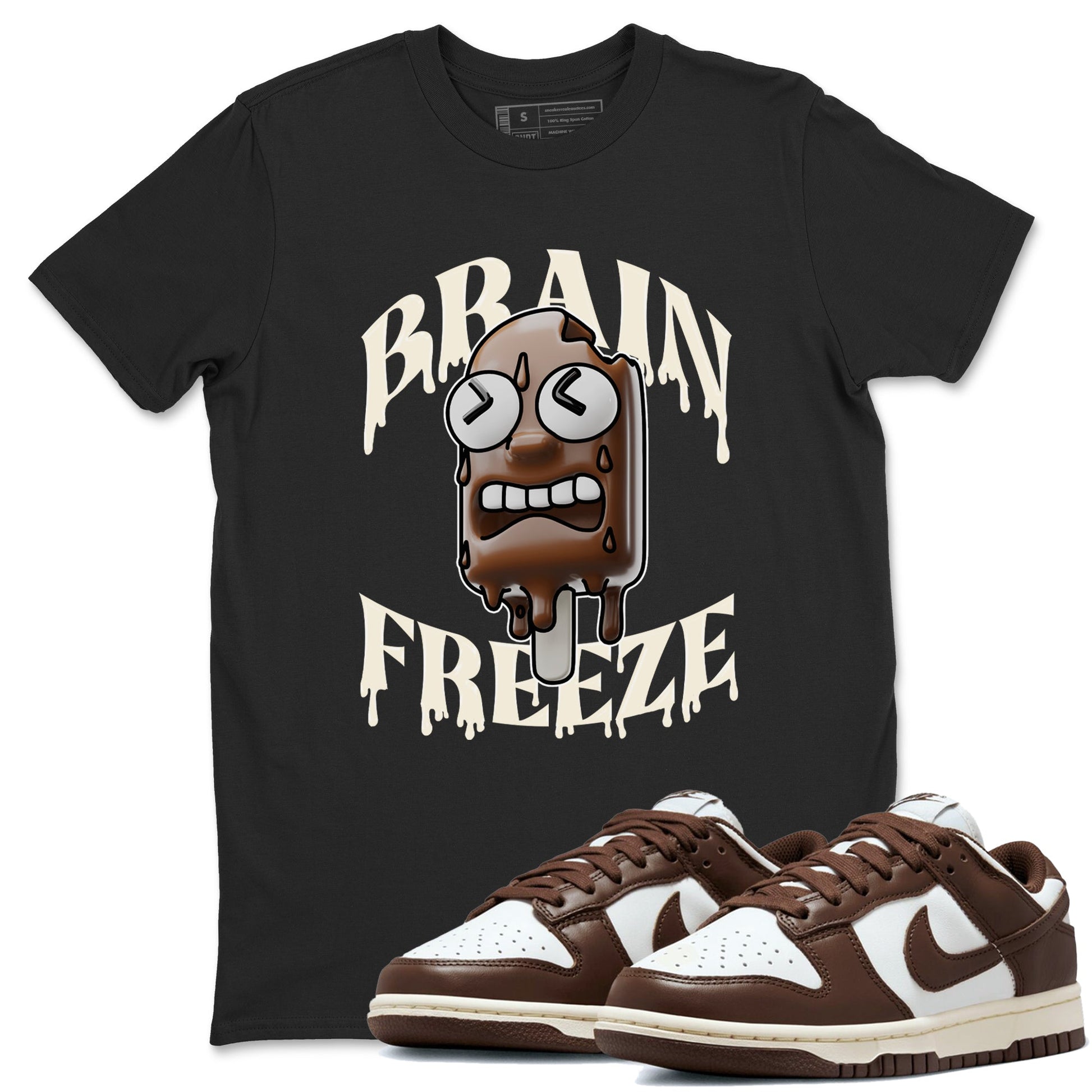 Dunk Cacao Wow shirt to match jordans Brain Freeze sneaker tees Nike Dunk Cacao Wow SNRT Sneaker Release Tees Unisex Black 1 T-Shirt