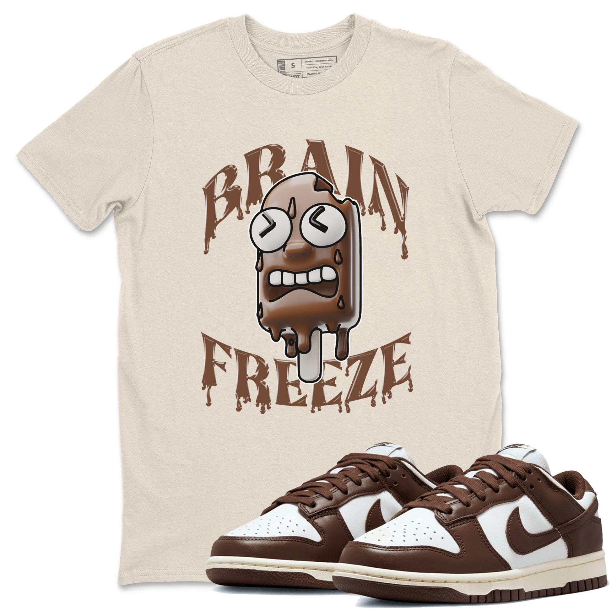 Dunk Cacao Wow shirt to match jordans Brain Freeze sneaker tees Nike Dunk Cacao Wow SNRT Sneaker Release Tees Unisex Natural 1 T-Shirt