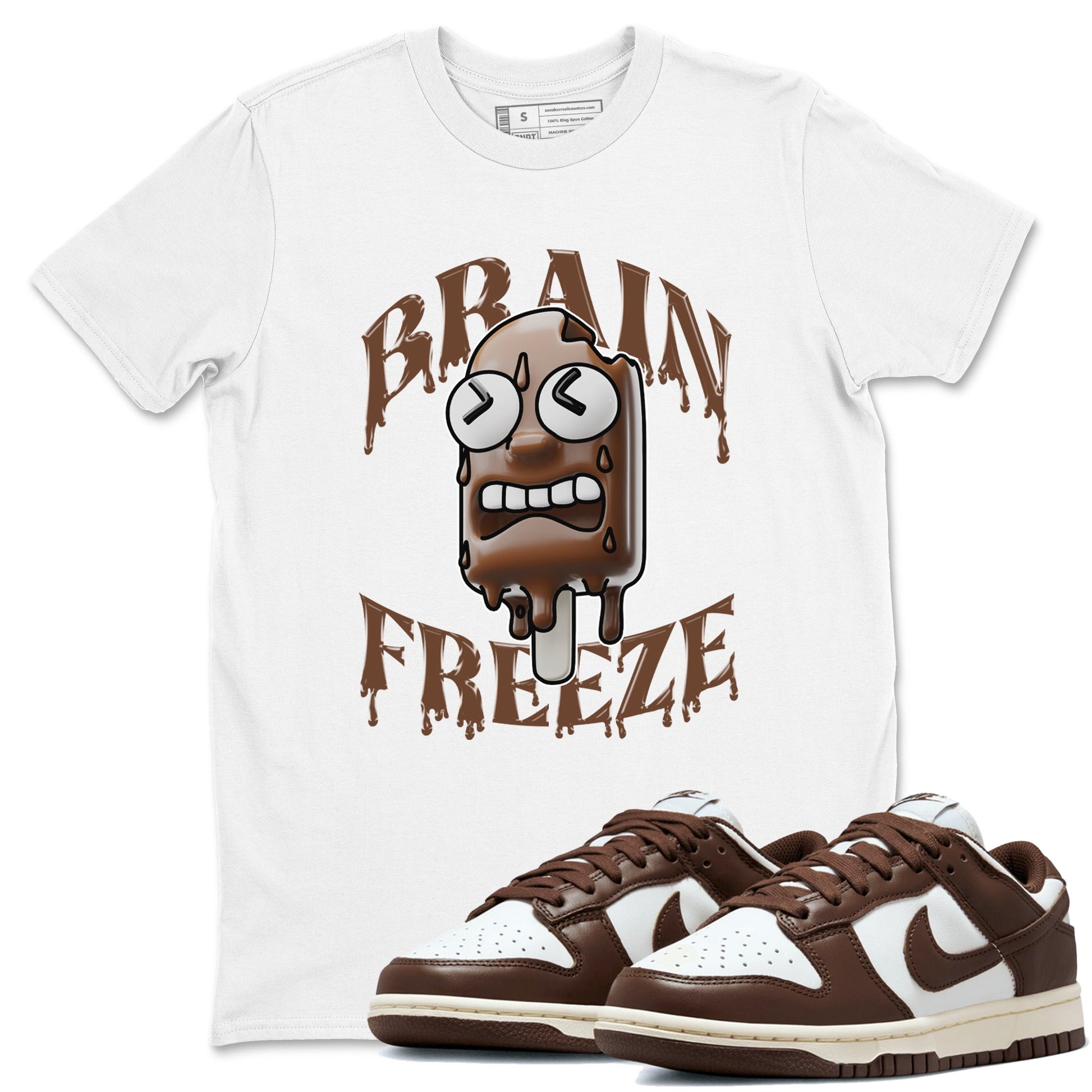 Dunk Cacao Wow shirt to match jordans Brain Freeze sneaker tees Nike Dunk Cacao Wow SNRT Sneaker Release Tees Unisex White 1 T-Shirt