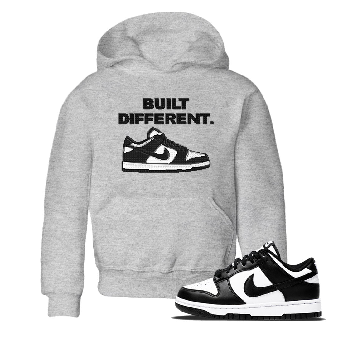 Dunk Low Panda Dunks Black White shirt to match jordans Built Different sneaker tees Dunk Panda SNRT Sneaker Tees Sneaker Matching Cotton Shirt baby toddler Heather Grey 1 cotton Shirt