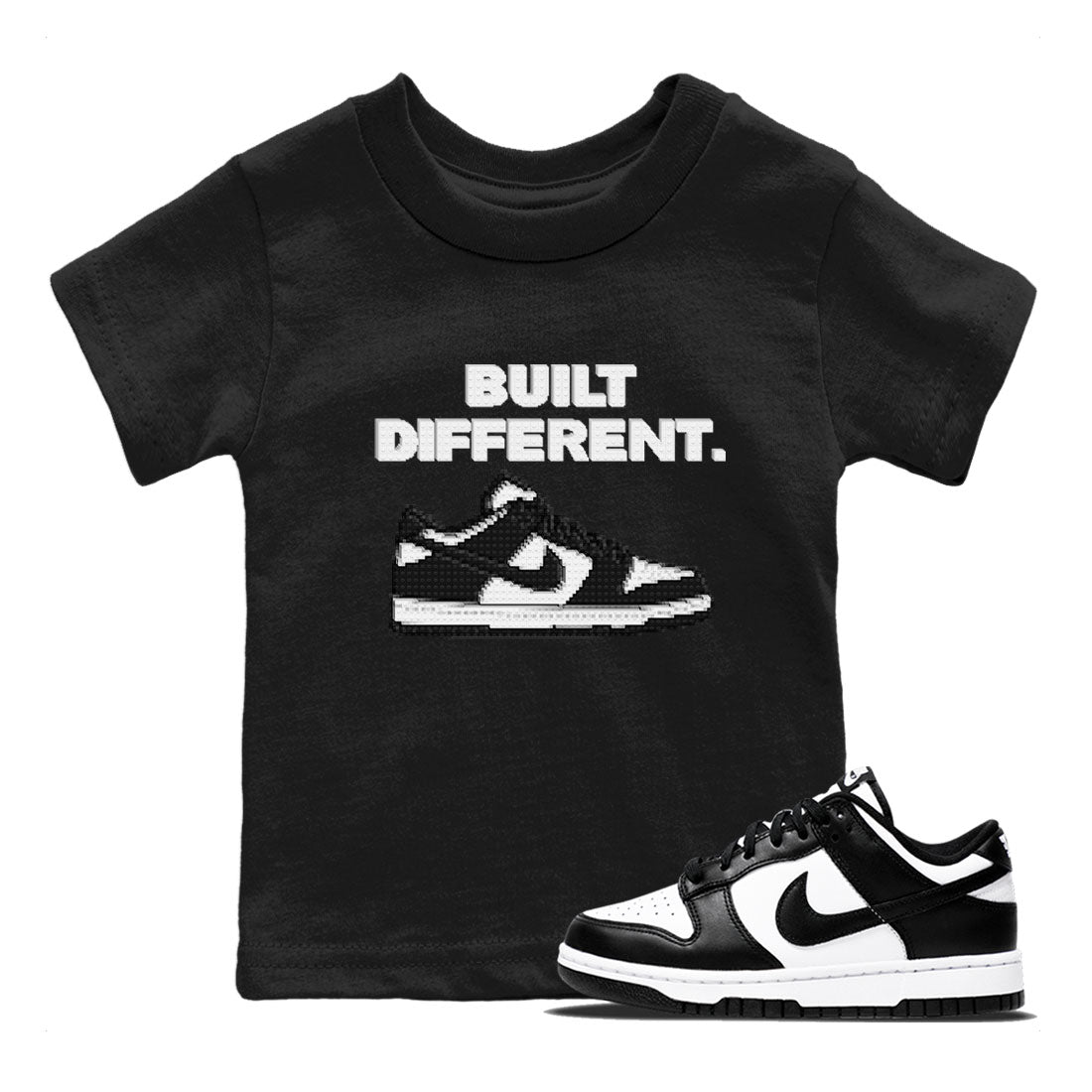 Dunk Low Panda Dunks Black White shirt to match jordans Built Different sneaker tees Dunk Panda SNRT Sneaker Tees Sneaker Matching Cotton Shirt baby toddler Black 1 cotton Shirt