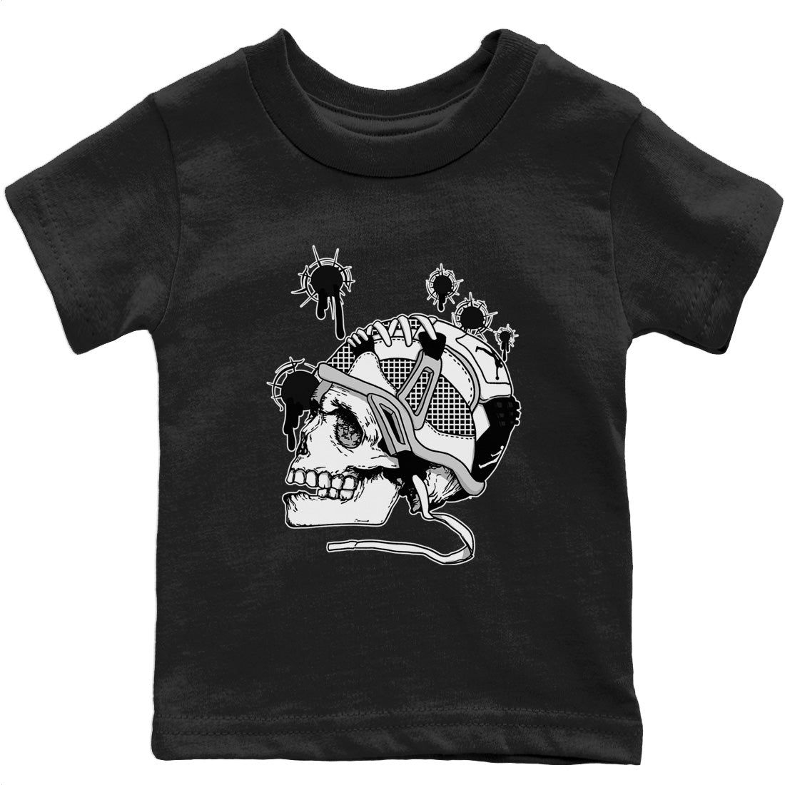 Jordan 4 Military Black Sneaker Match Tees Bullet Holes Sneaker Tees Jordan 4 Military Black Sneaker Release Tees Kids Shirts