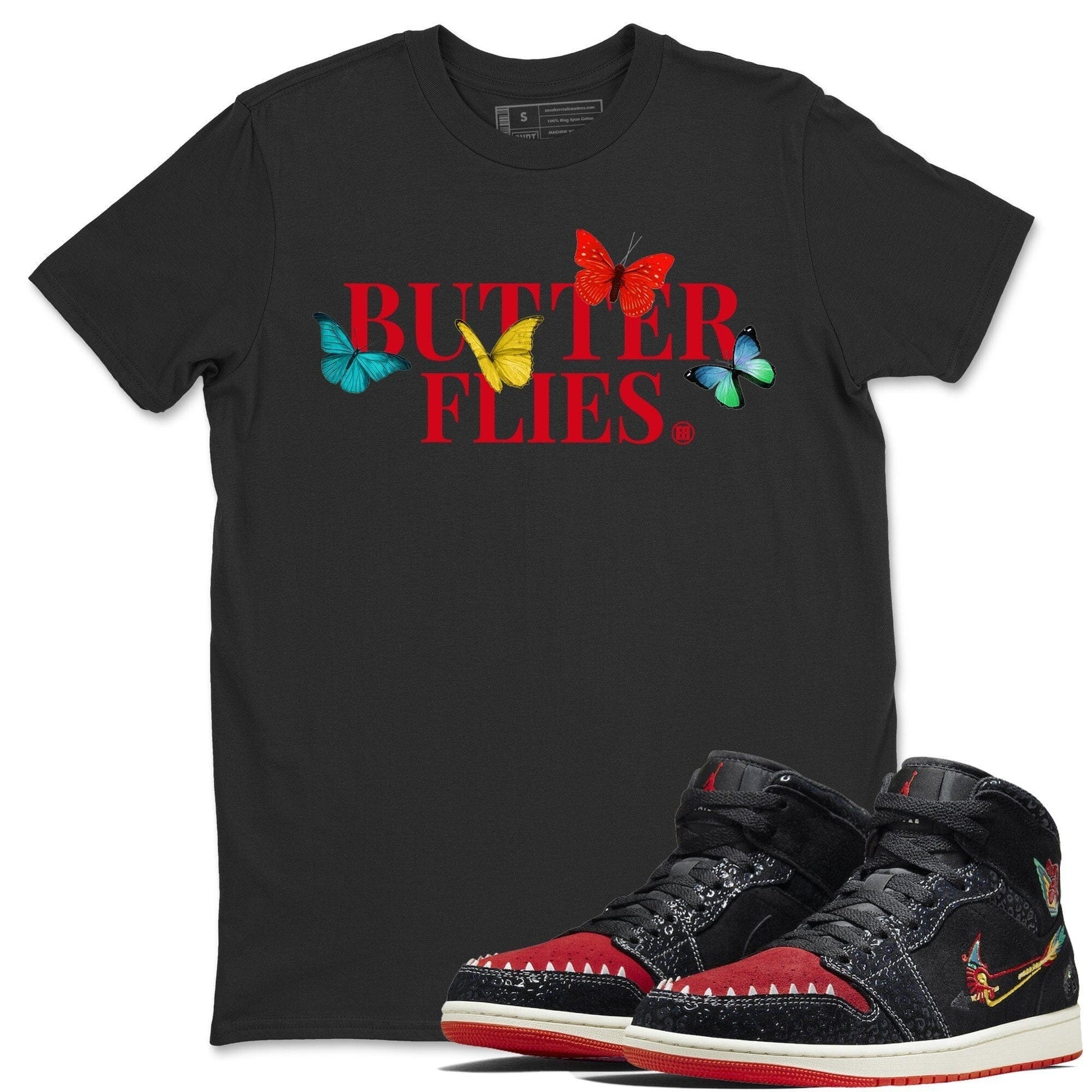 Jordan 1 Siempre Familia Sneaker Match Tees Butterflies Sneaker Tees Jordan 1 Siempre Familia Sneaker Release Tees Unisex Shirts