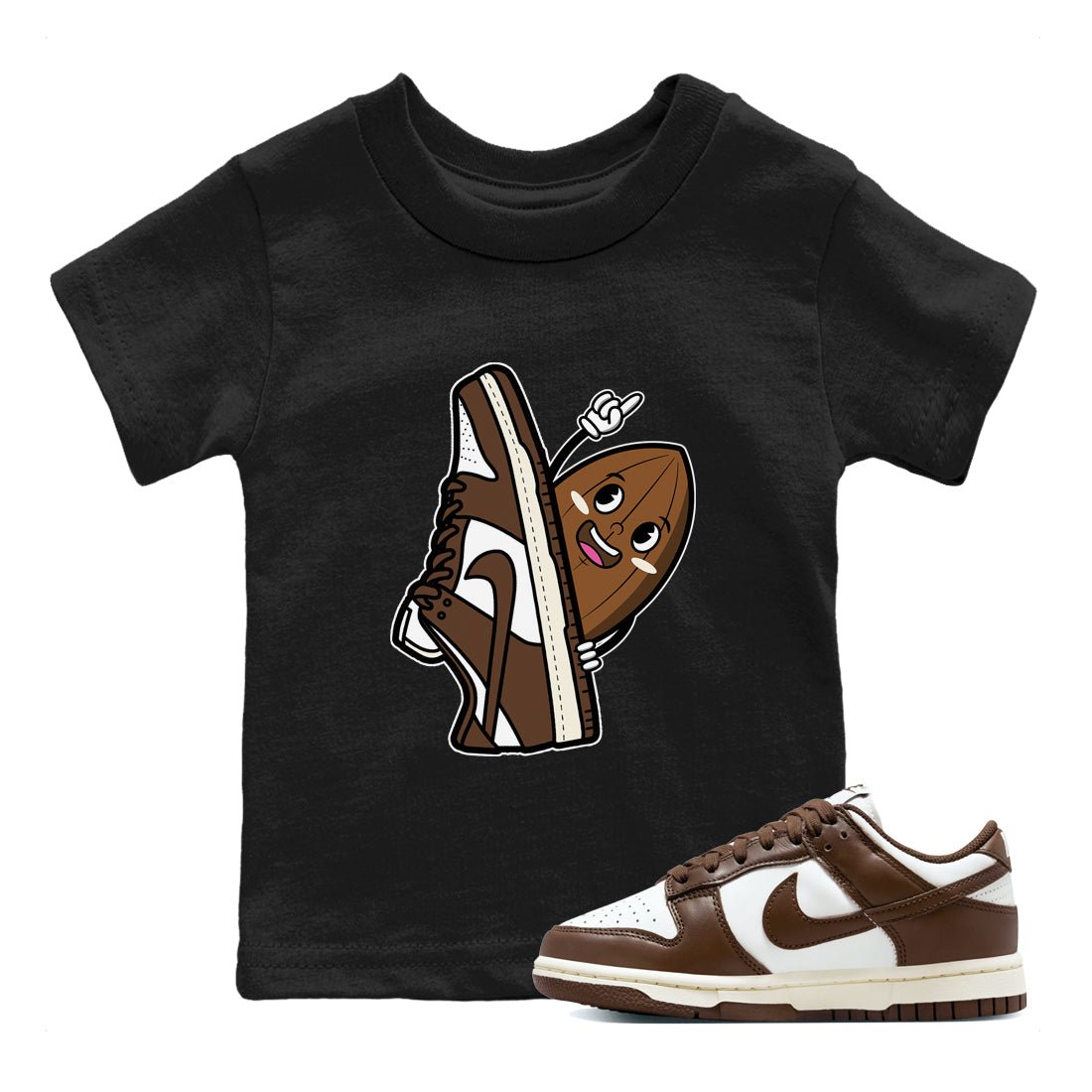 Dunk Low Cacao Wow shirt to match jordans Cacao Friend sneaker tees Special Valentine's Day Couple Shirt Dunk Cacao Wow SNRT Sneaker Tees Sneaker Matching Shirt Baby Toddler Black 1 T-Shirt