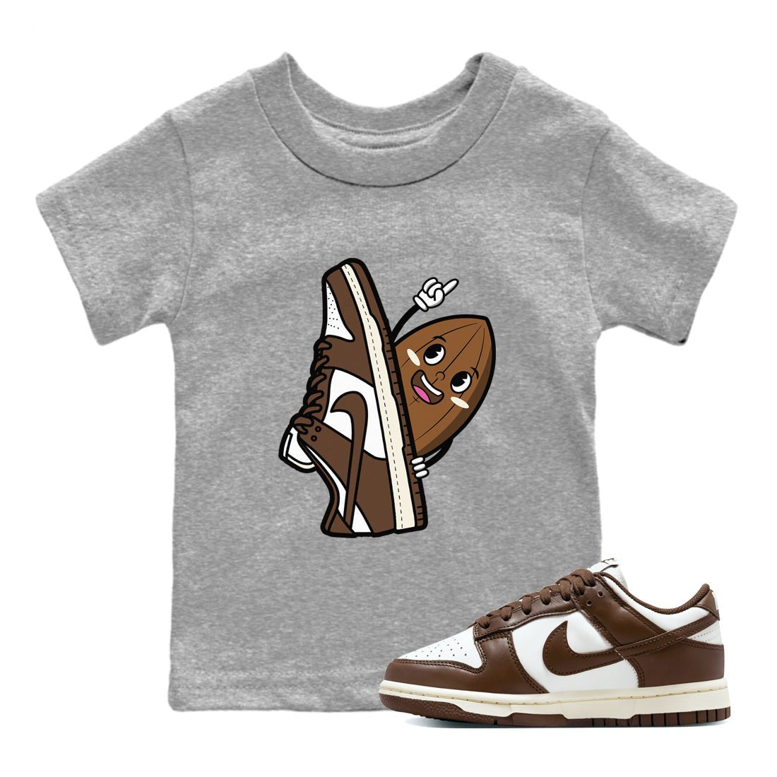 Dunk Low Cacao Wow shirt to match jordans Cacao Friend sneaker tees Special Valentine's Day Couple Shirt Dunk Cacao Wow SNRT Sneaker Tees Sneaker Matching Shirt Baby Toddler Heather Grey 1 T-Shirt