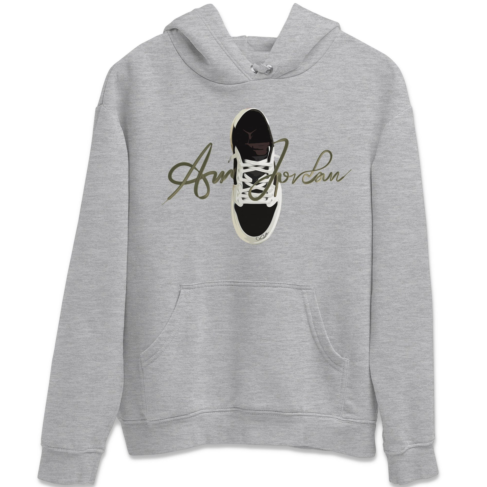 Jordan 1 Travis Scott Olive Sneaker Match Tees Caligraphy Shoe Lace Sneaker Tees Jordan 1 Travis Scott Olive Sneaker Release Tees Unisex Shirts