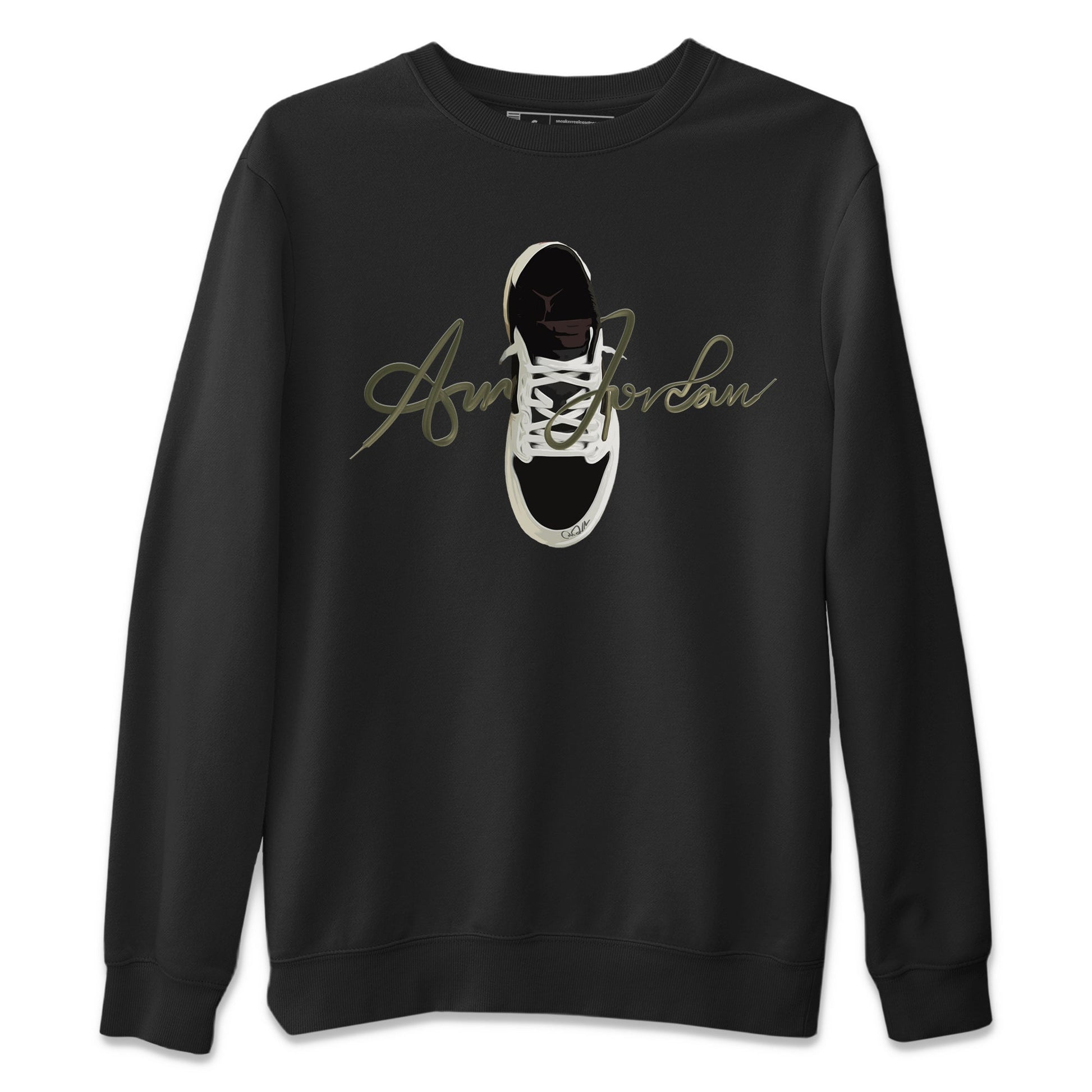 Jordan 1 Travis Scott Olive Sneaker Match Tees Caligraphy Shoe Lace Sneaker Tees Jordan 1 Travis Scott Olive Sneaker Release Tees Unisex Shirts