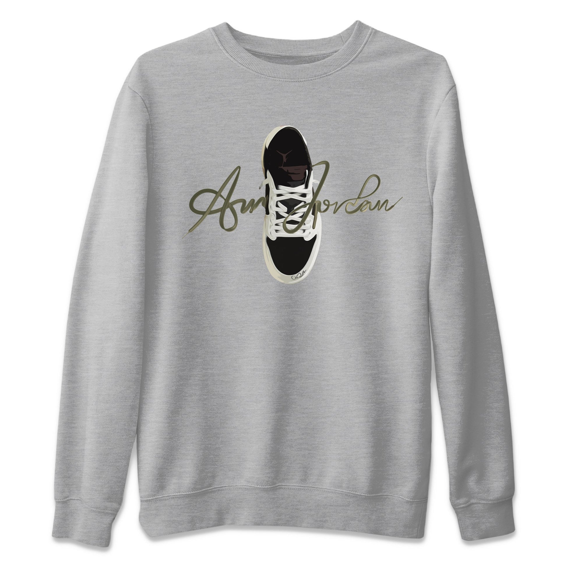 Jordan 1 Travis Scott Olive Sneaker Match Tees Caligraphy Shoe Lace Sneaker Tees Jordan 1 Travis Scott Olive Sneaker Release Tees Unisex Shirts