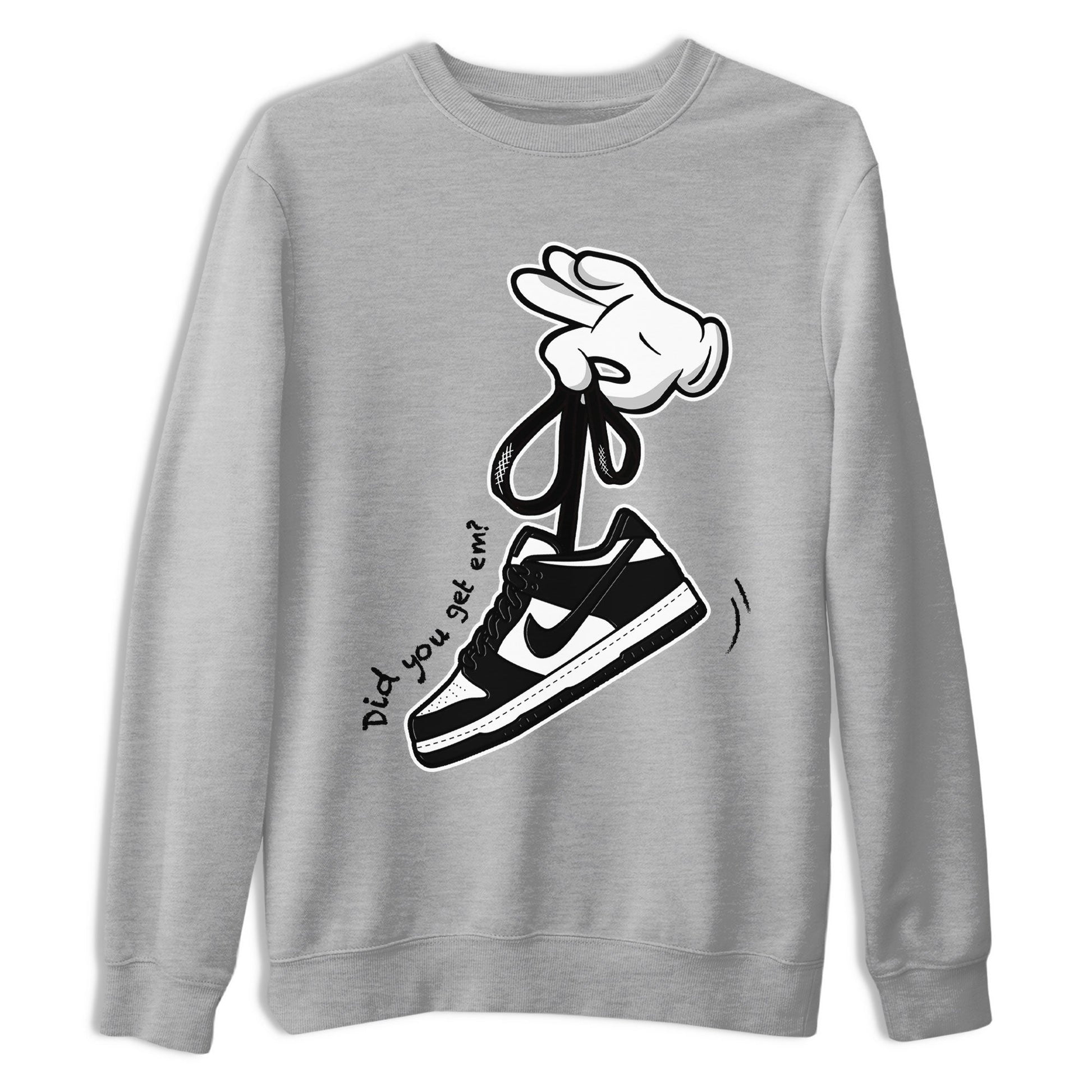 Dunk Black White Panda shirt to match jordans Cartoon Hands sneaker tees Dunk Panda SNRT Sneaker Release Tees Unisex Heather Grey 2 T-Shirt