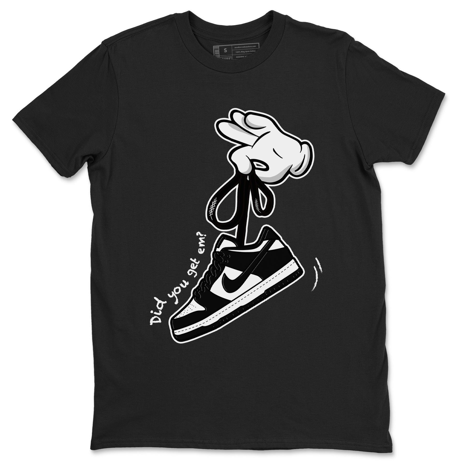 Dunk Black White Panda shirt to match jordans Cartoon Hands sneaker tees Dunk Panda SNRT Sneaker Release Tees Unisex Black 2 T-Shirt