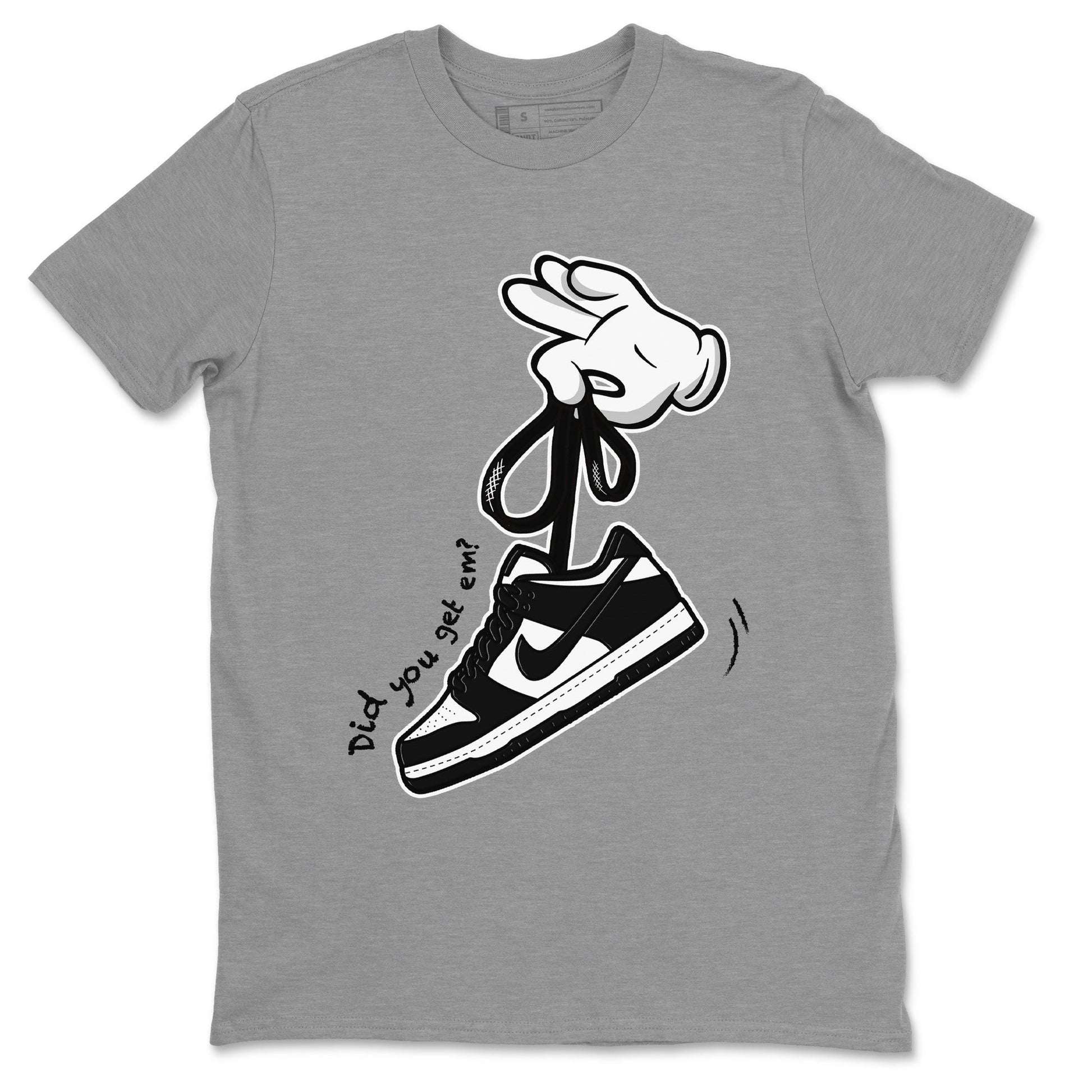 Dunk Black White Panda shirt to match jordans Cartoon Hands sneaker tees Dunk Panda SNRT Sneaker Release Tees Unisex Heather Grey 2 T-Shirt