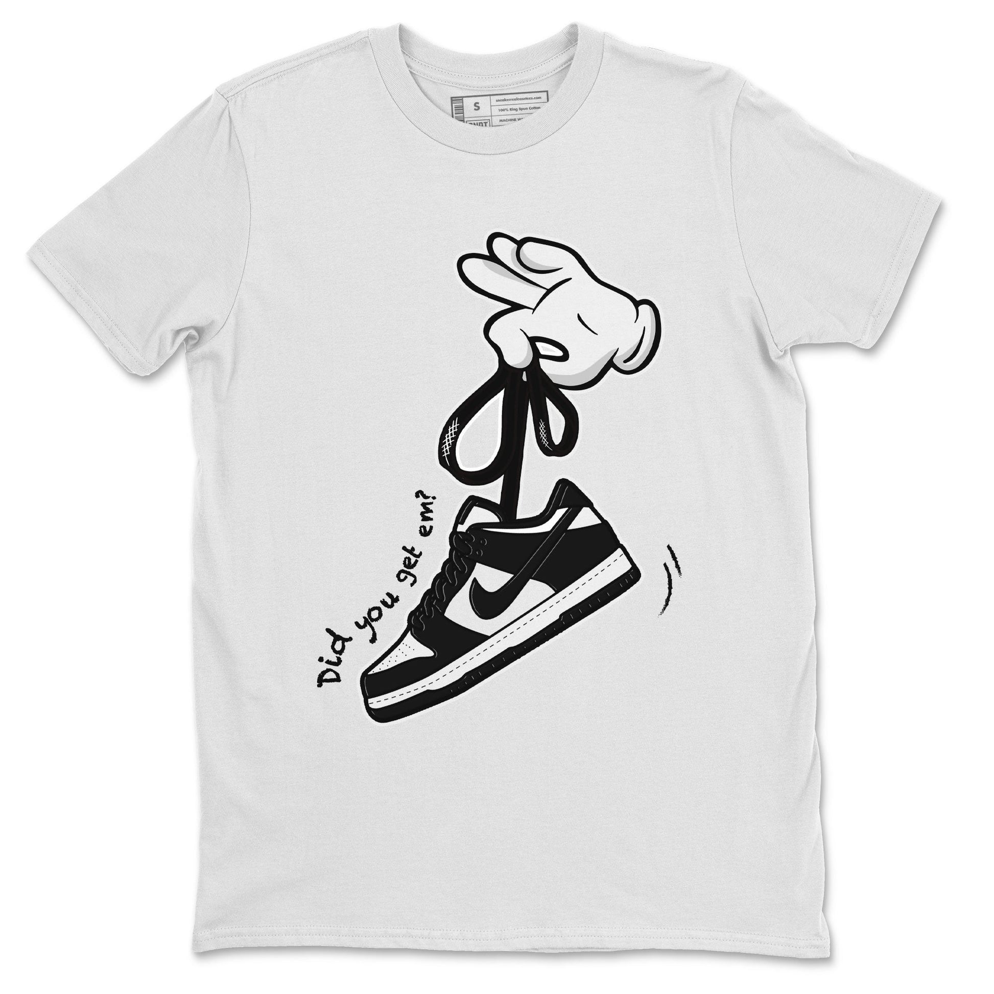 Dunk Black White Panda shirt to match jordans Cartoon Hands sneaker tees Dunk Panda SNRT Sneaker Release Tees Unisex White 2 T-Shirt