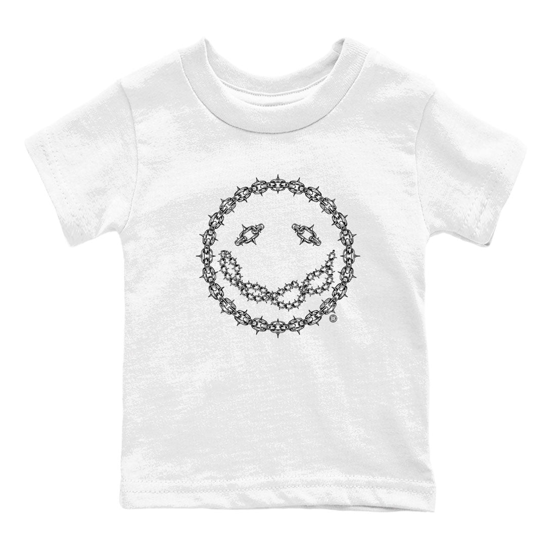 Air Jordan 1 High OG Black White shirt to match jordans Chain Smile sneaker tees 1s Black White SNRT Sneaker Release Tees Streetwear baby toddler White 2 cotton Shirt