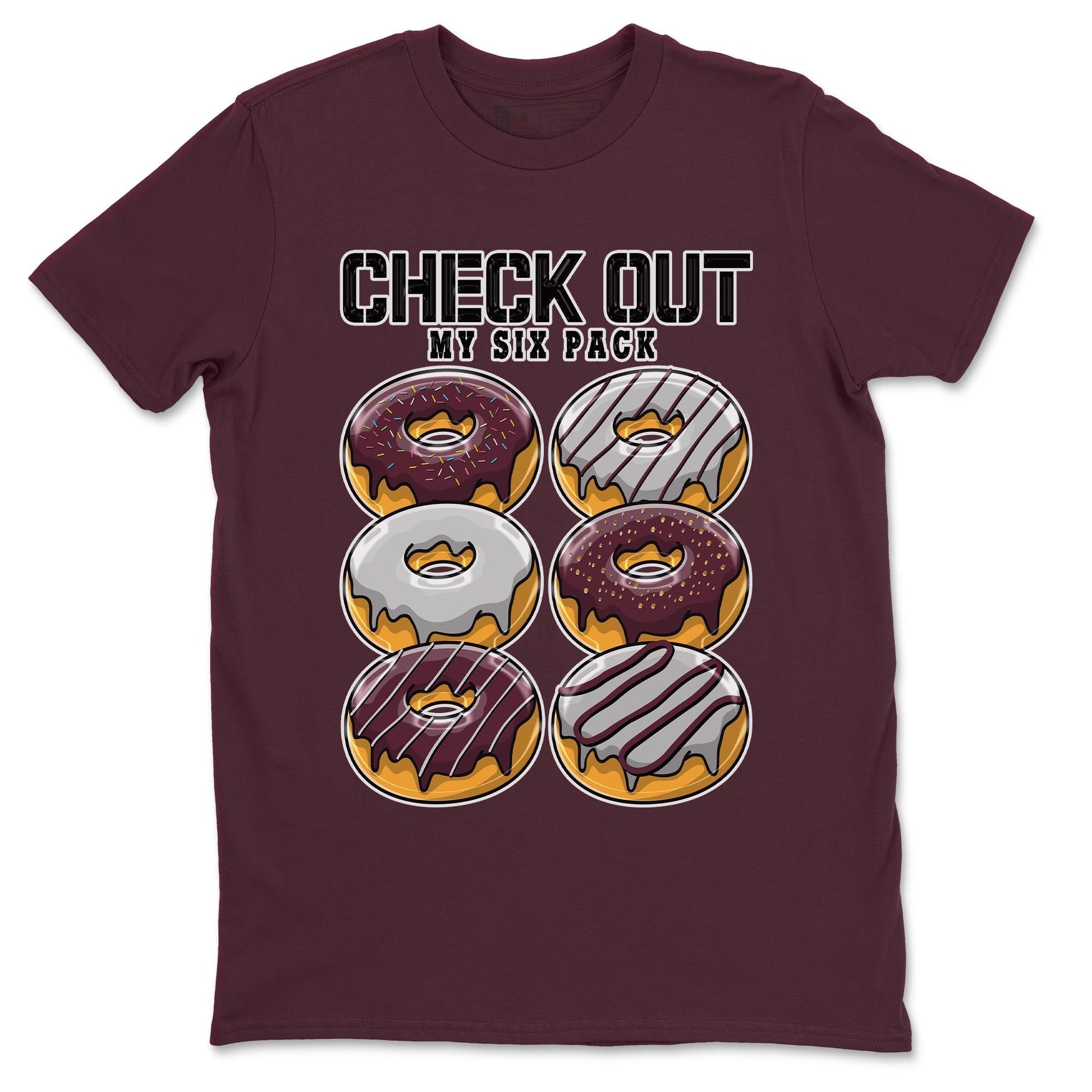 Jordan 5 Burgundy shirt to match jordans Check Out My Six Pack sneaker tees Crew Neck AJ5 Burgundy SNRT Sneaker Release Tees Unisex Casual Shirts Maroon 2 T-Shirt