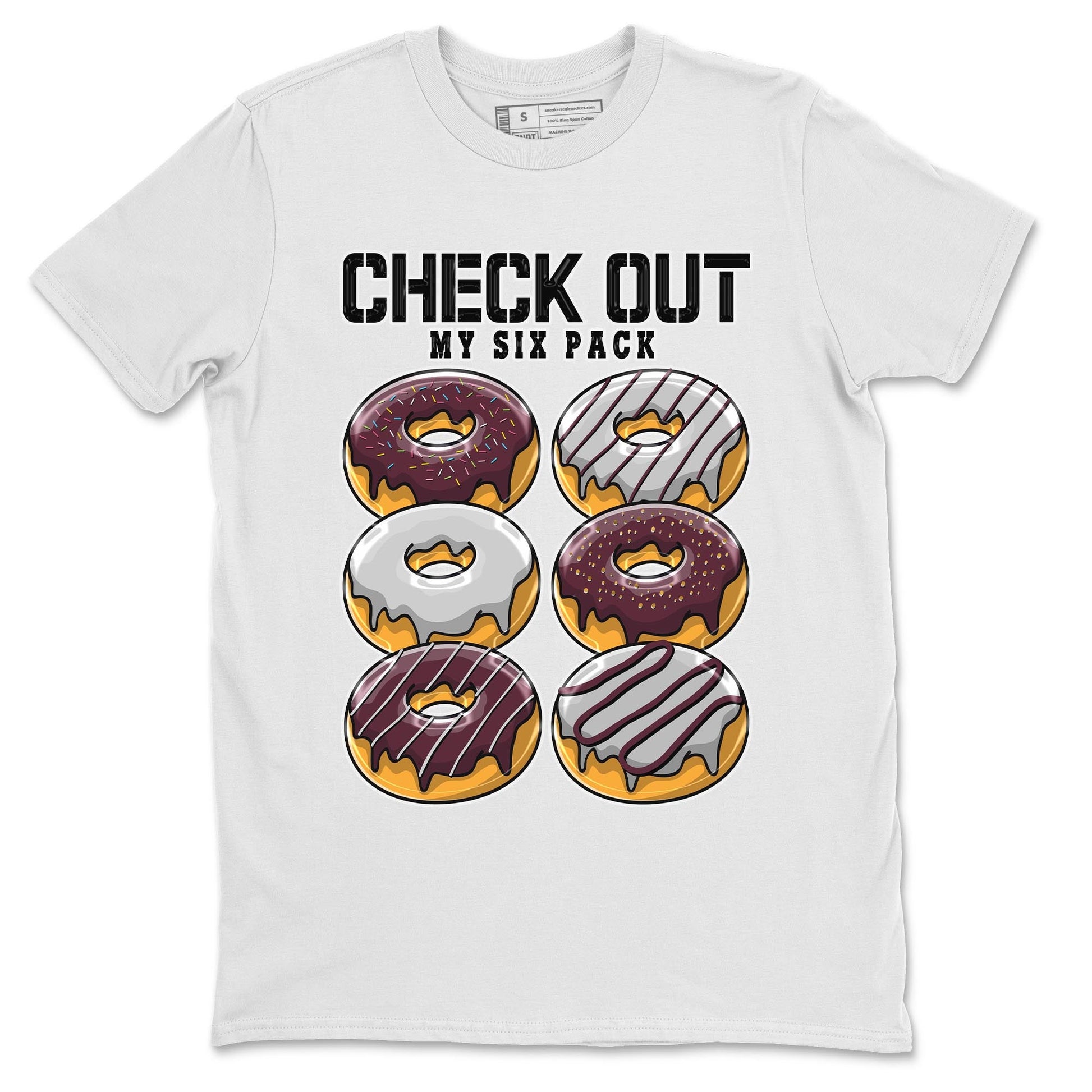 Jordan 5 Burgundy shirt to match jordans Check Out My Six Pack sneaker tees Crew Neck AJ5 Burgundy SNRT Sneaker Release Tees Unisex Casual Shirts White 2 T-Shirt