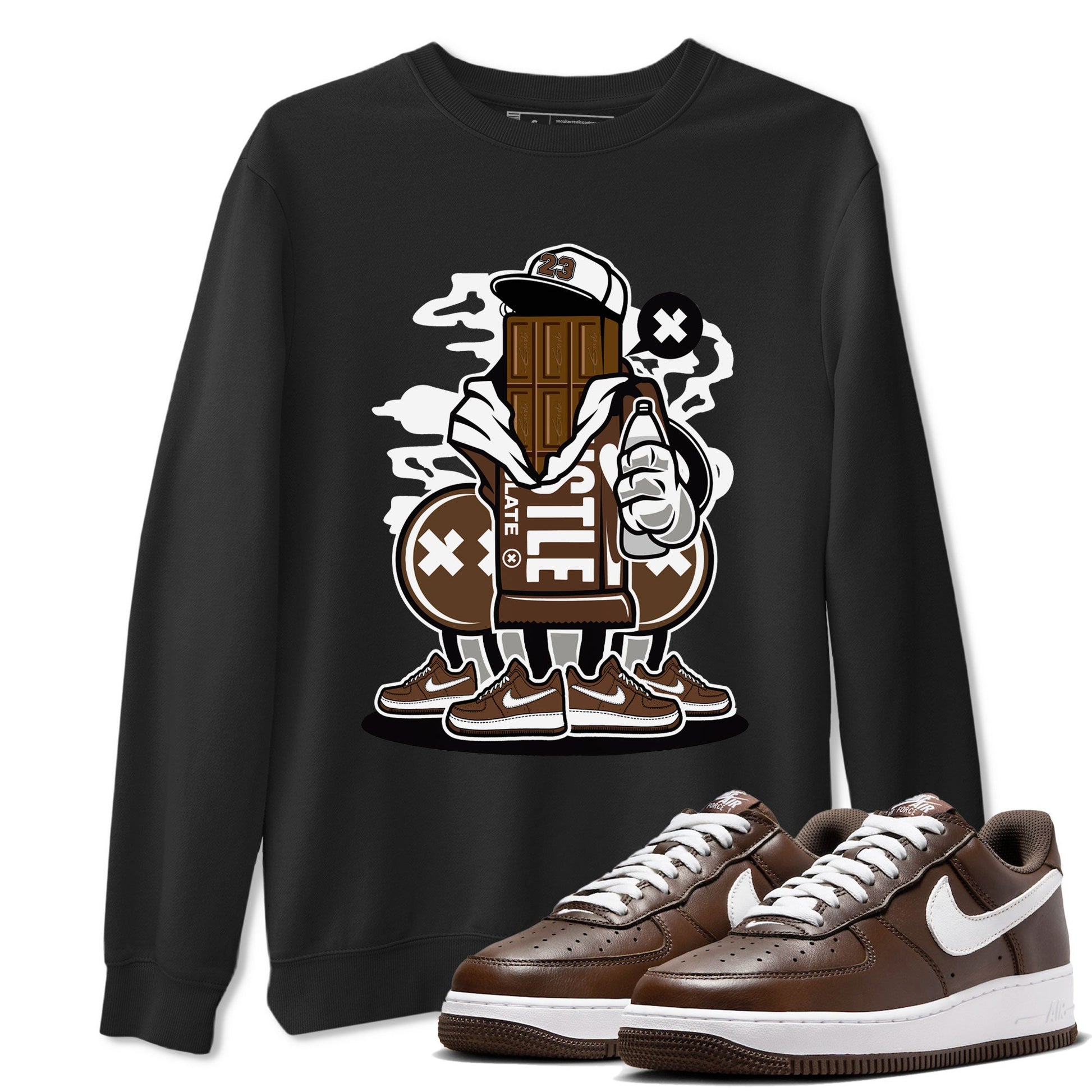 AF1 Chocolate shirt to match jordans Chocolate Squad sneaker tees Air Force 1 Chocolate SNRT Sneaker Release Tees Cotton Sneaker Tee Black 1 T-Shirt