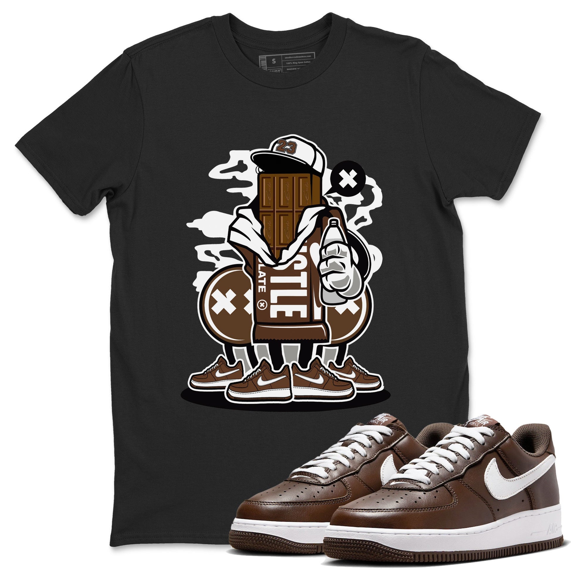 AF1 Chocolate shirt to match jordans Chocolate Squad sneaker tees Air Force 1 Chocolate SNRT Sneaker Release Tees Cotton Sneaker Tee Black 1 T-Shirt