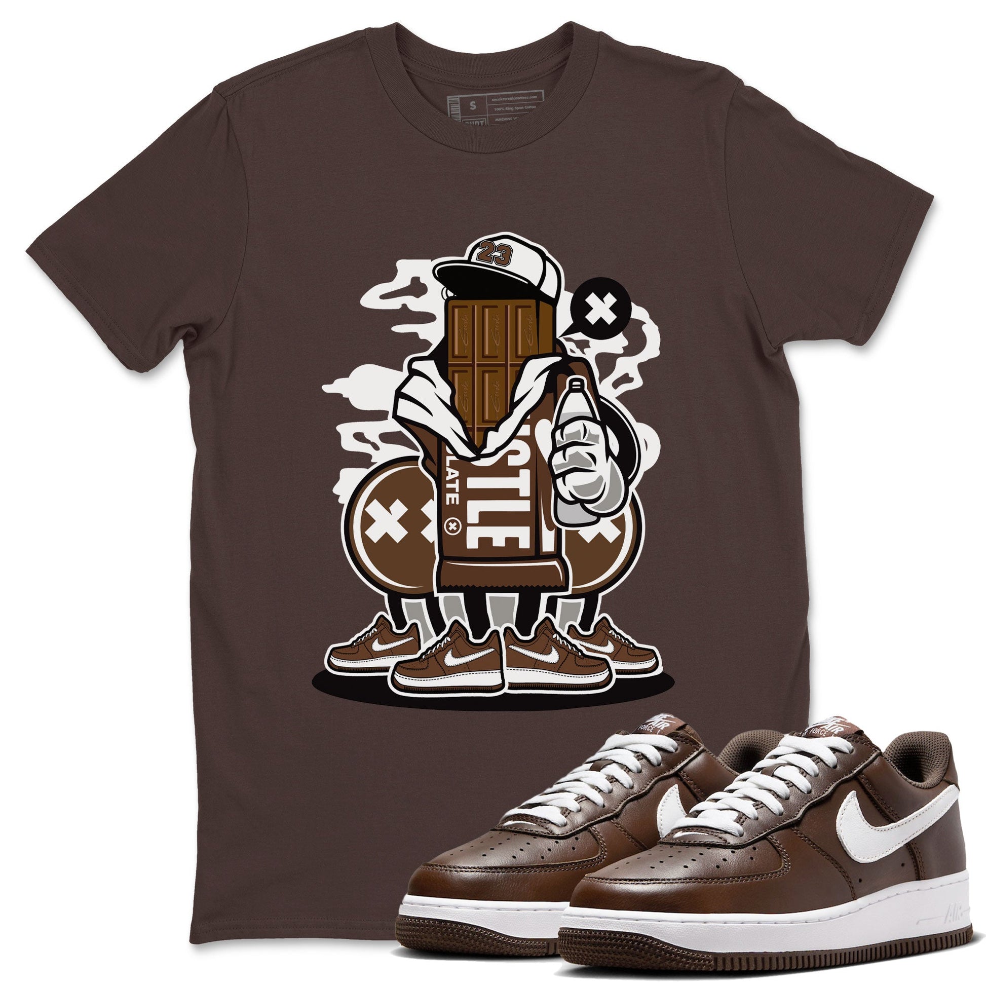 AF1 Chocolate shirt to match jordans Chocolate Squad sneaker tees Air Force 1 Chocolate SNRT Sneaker Release Tees Cotton Sneaker Tee Dark Chocolate 1 T-Shirt