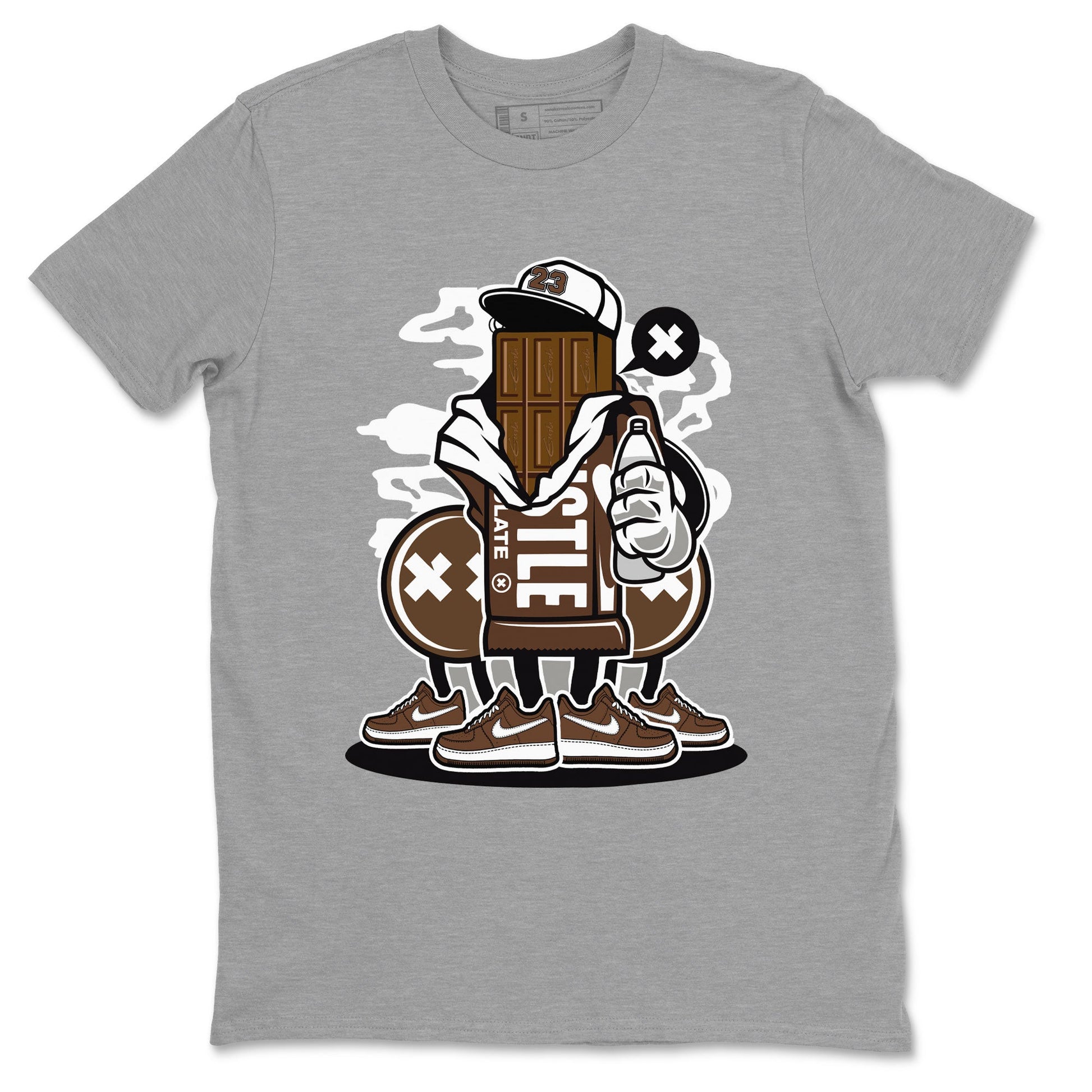 AF1 Chocolate shirt to match jordans Chocolate Squad sneaker tees Air Force 1 Chocolate SNRT Sneaker Release Tees Cotton Sneaker Tee Heather Grey 2 T-Shirt