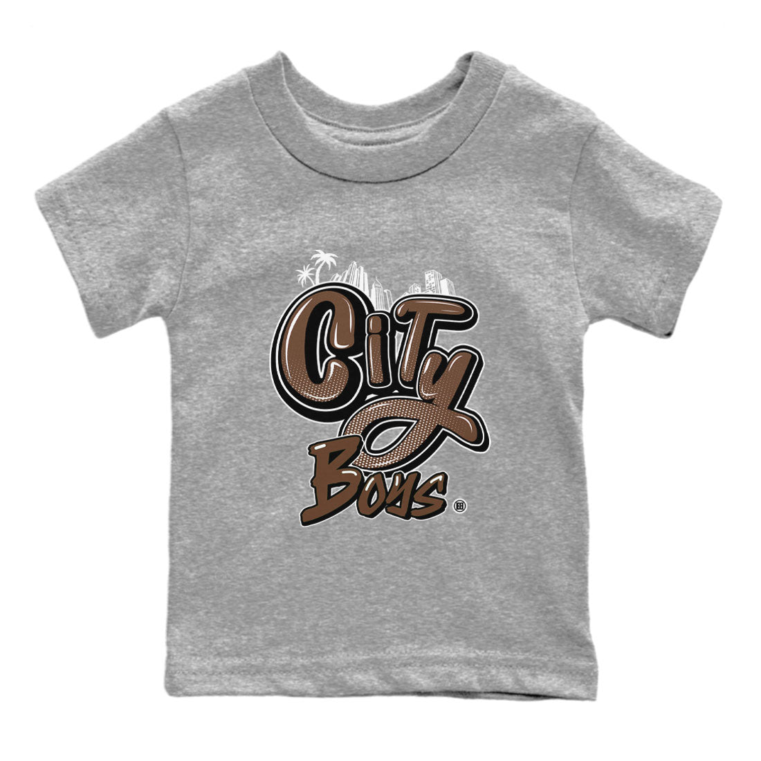 AF1 Chocolate shirt to match jordans City Boys sneaker tees Air Force 1 Chocolate SNRT Sneaker Tees Youth Kid's Baby Shirt Heather Grey 2 T-Shirt