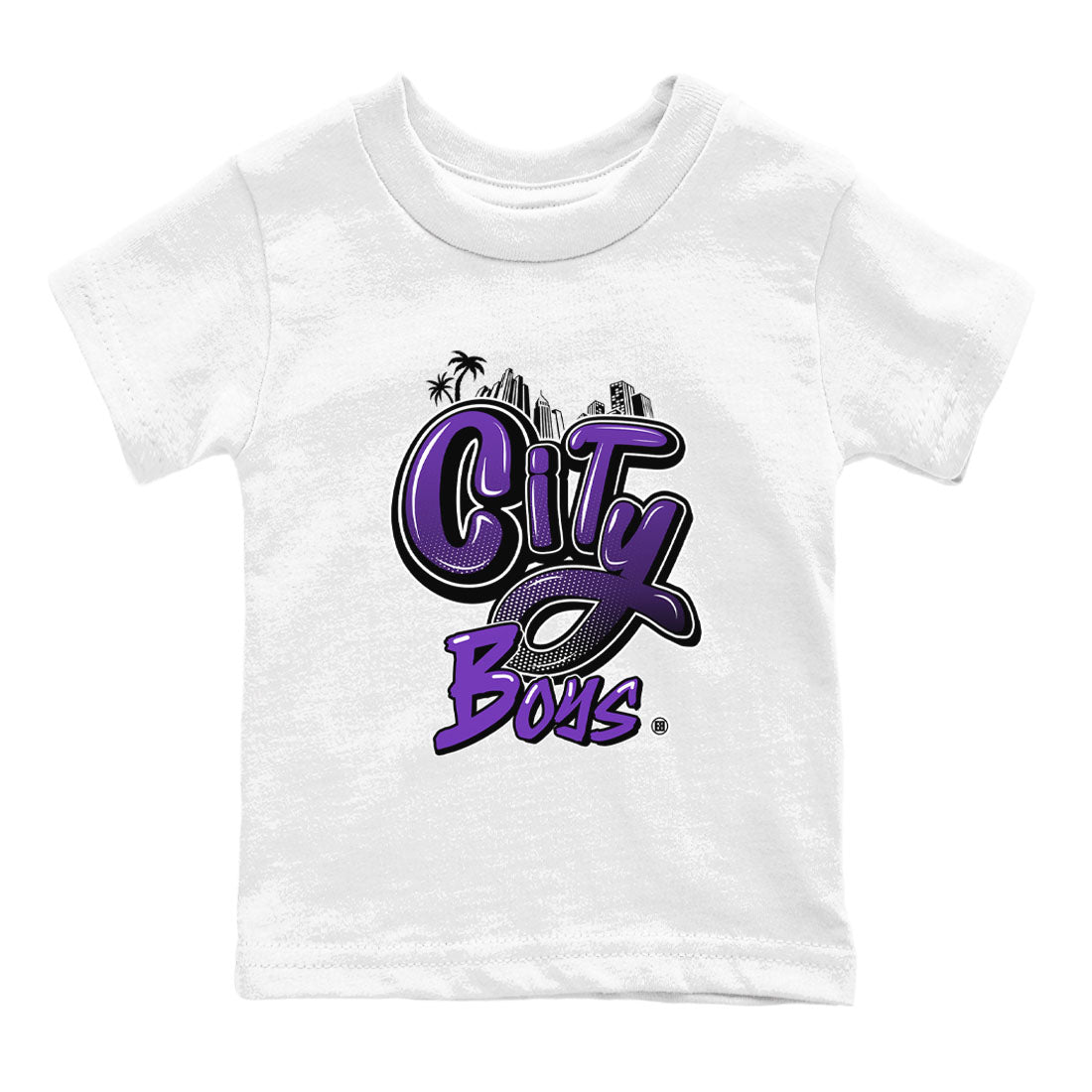 City Boys sneaker match tees to Court Purple Dunks street fashion brand for shirts to match Jordans SNRT Sneaker Tees Dunk Low Court Purple unisex t-shirt White 2 youth shirt