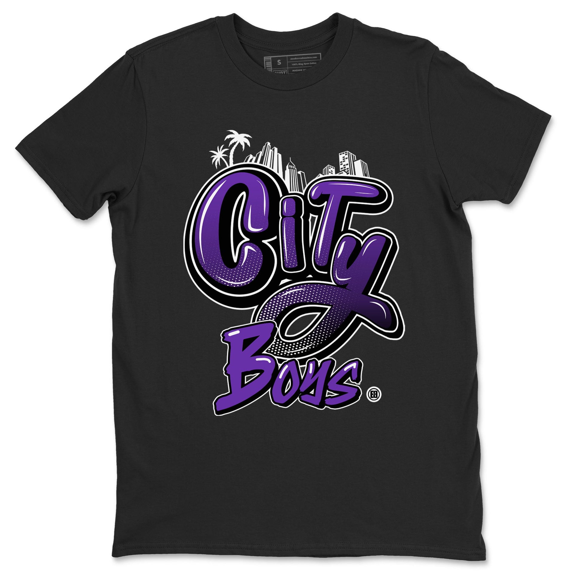 City Boys sneaker match tees to Court Purple Dunks street fashion brand for shirts to match Jordans SNRT Sneaker Tees Dunk Low Court Purple unisex t-shirt Black 2 unisex shirt