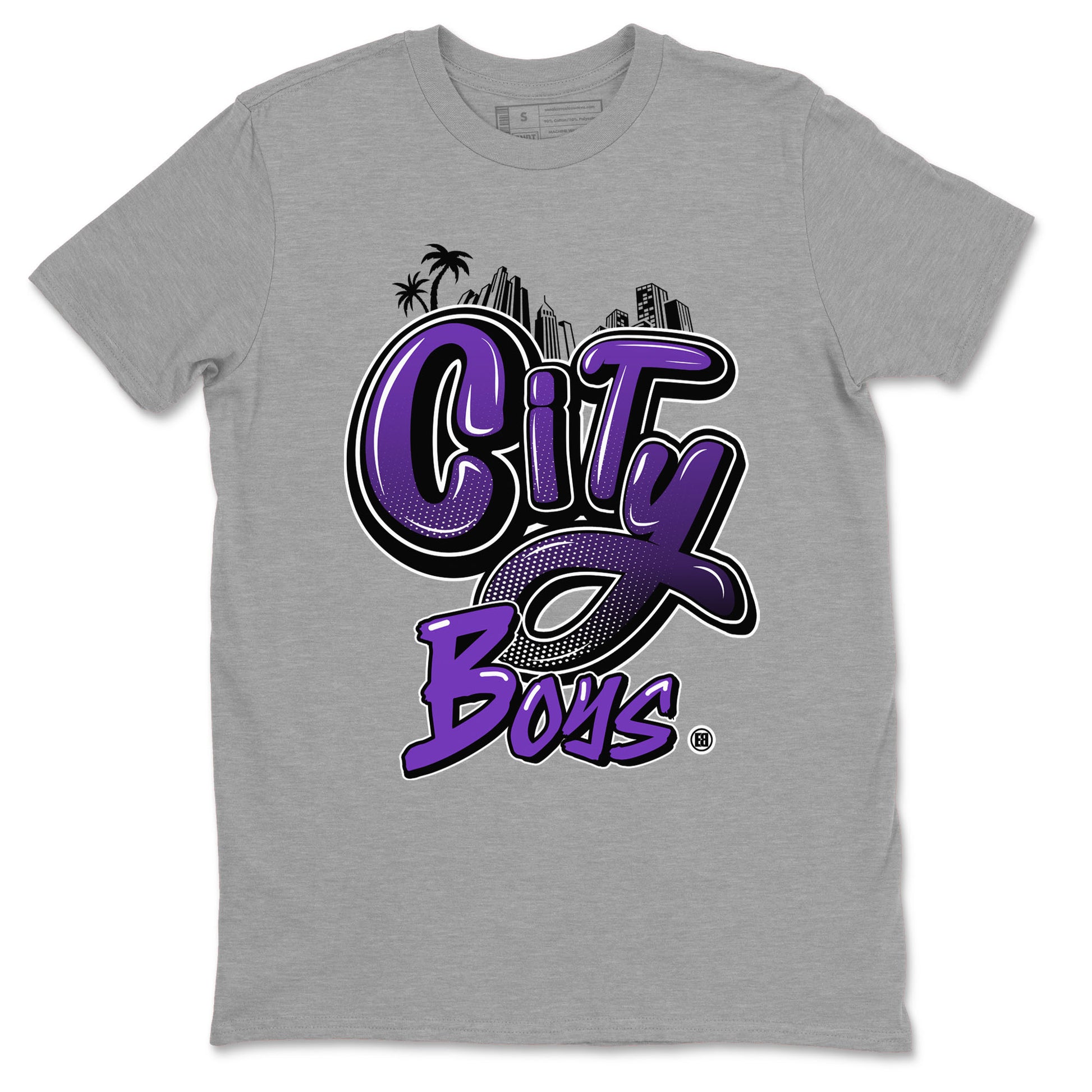 City Boys sneaker match tees to Court Purple Dunks street fashion brand for shirts to match Jordans SNRT Sneaker Tees Dunk Low Court Purple unisex t-shirt Heather Grey 2 unisex shirt
