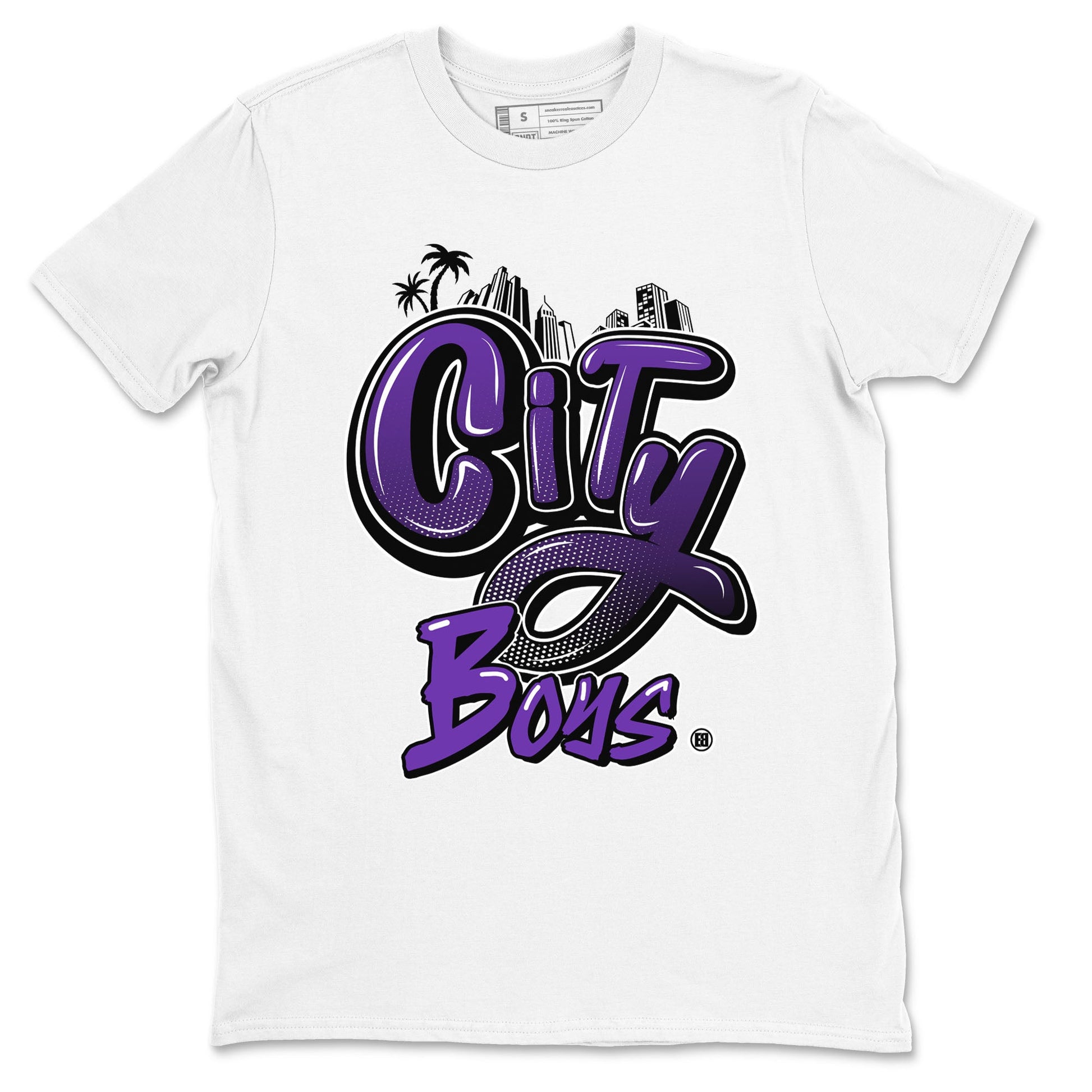 City Boys sneaker match tees to Court Purple Dunks street fashion brand for shirts to match Jordans SNRT Sneaker Tees Dunk Low Court Purple unisex t-shirt White 2 unisex shirt