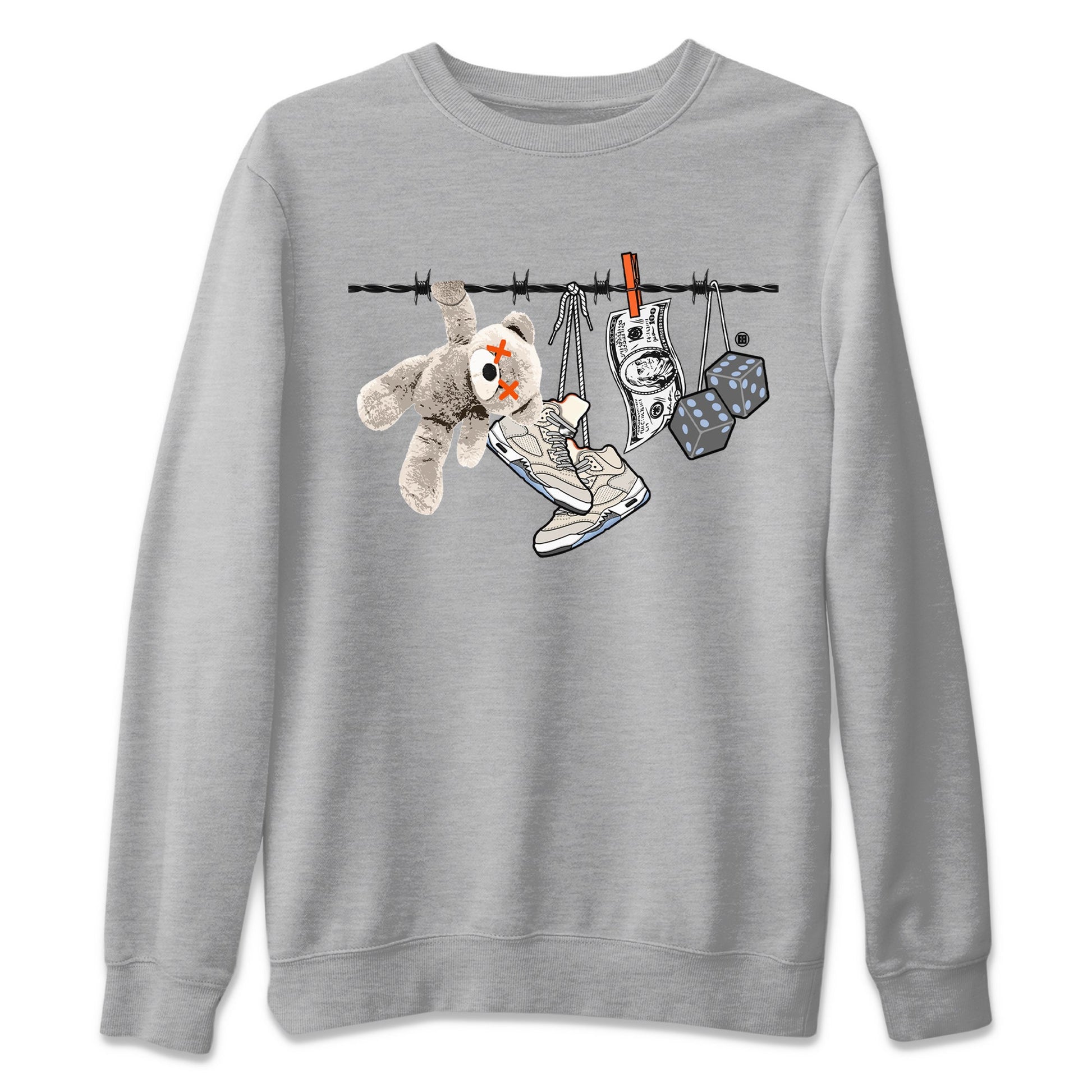 Air Jordan 5 Craft Sneaker Match Tees Clothesline Sneaker Tees Air Jordan 5 Retro Craft Tees Unisex Shirts Heather Grey 2