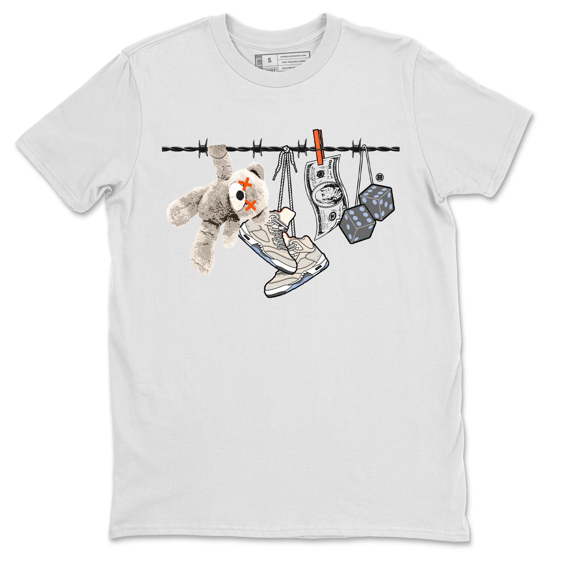 Air Jordan 5 Craft Sneaker Match Tees Clothesline Sneaker Tees Air Jordan 5 Retro Craft Tees Unisex Shirts White 2