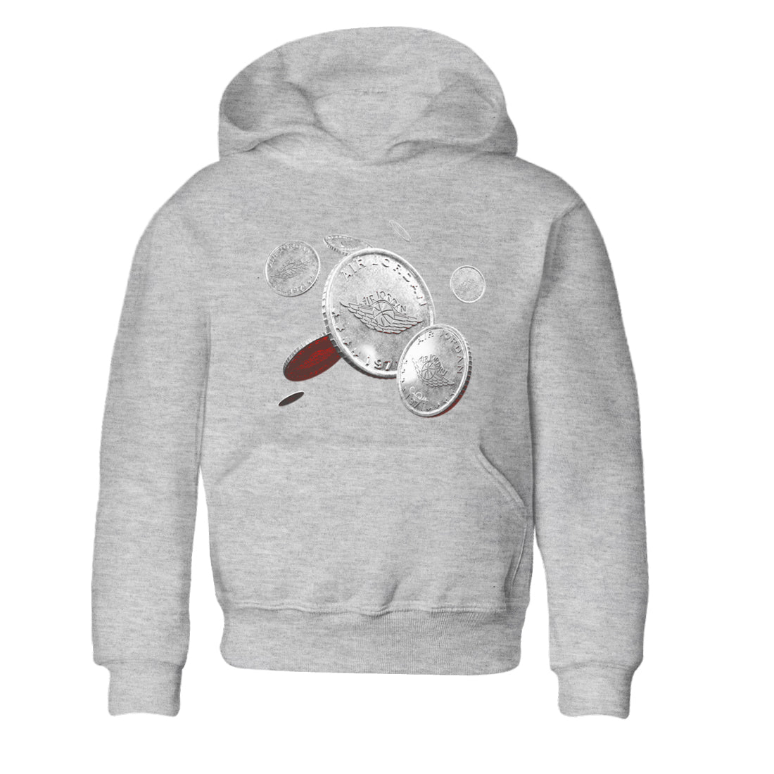Air Jordan 3 White Cement Sneaker Match Tees Coin Drop Sneaker Tees AJ3 White Cement Sneaker Release Tees Kids Shirts Heather Grey 2
