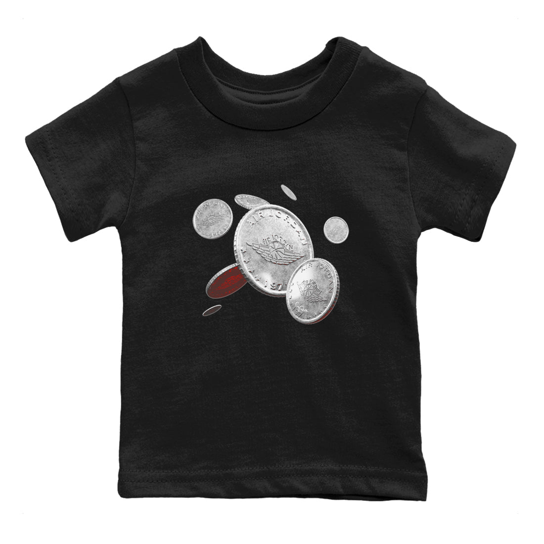 Air Jordan 3 White Cement Sneaker Match Tees Coin Drop Sneaker Tees AJ3 White Cement Sneaker Release Tees Kids Shirts Black 2