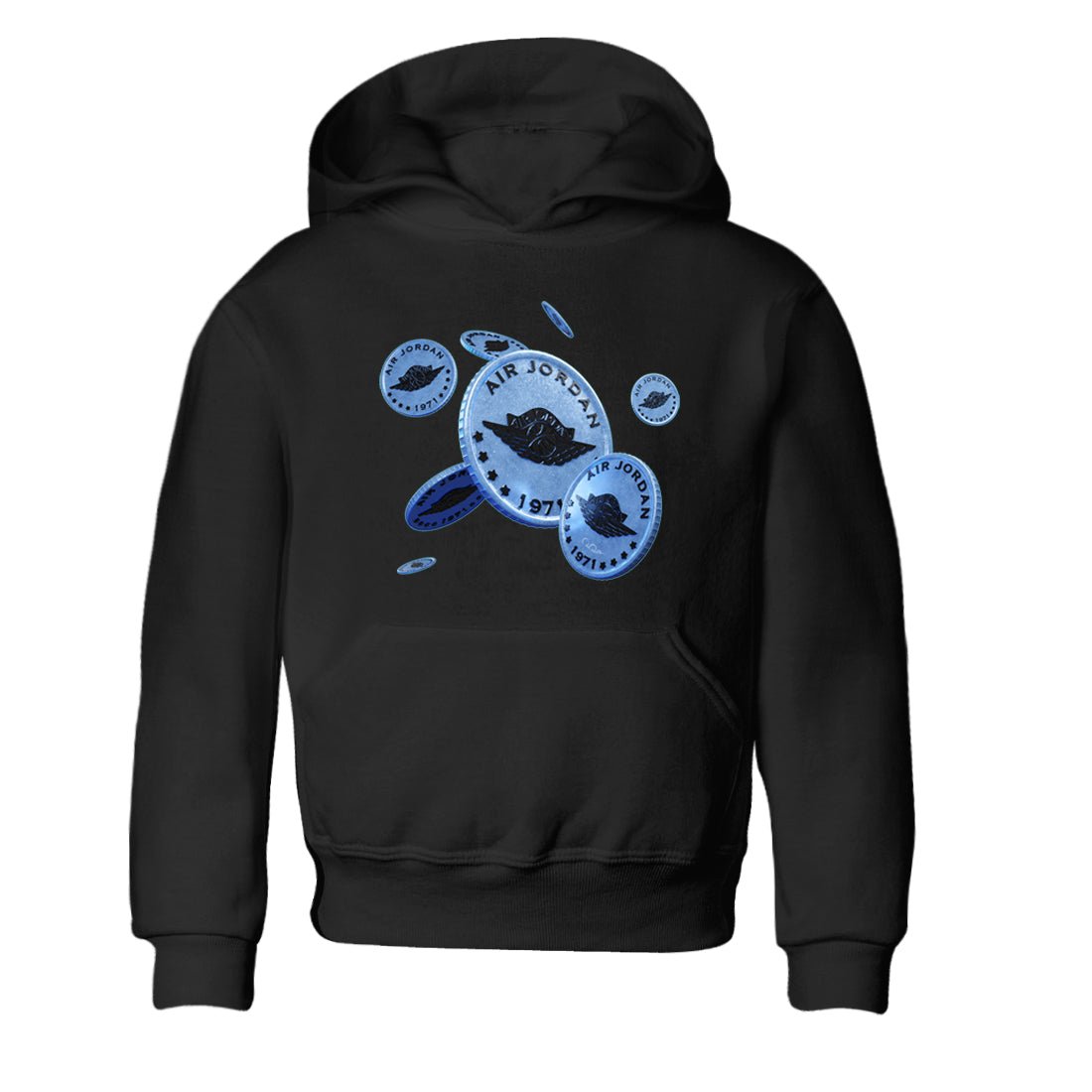 Jordan 5 UNC Jordan Shirts Coin Drop Sneaker Tees AJ5 UNC Sneaker Release Tees Kids Shirts Black 2