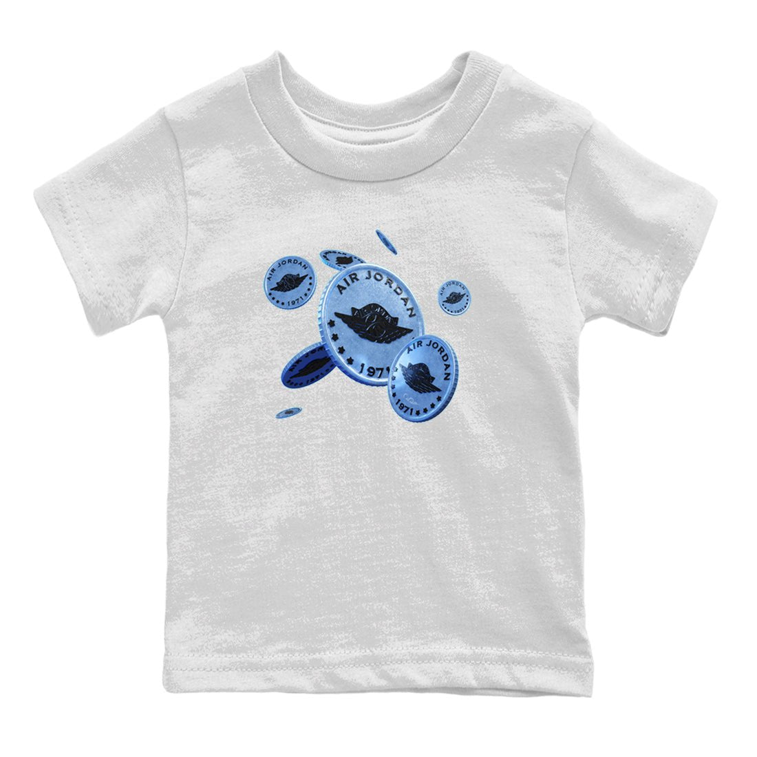 Jordan 5 UNC Jordan Shirts Coin Drop Sneaker Tees AJ5 UNC Sneaker Release Tees Kids Shirts White 2
