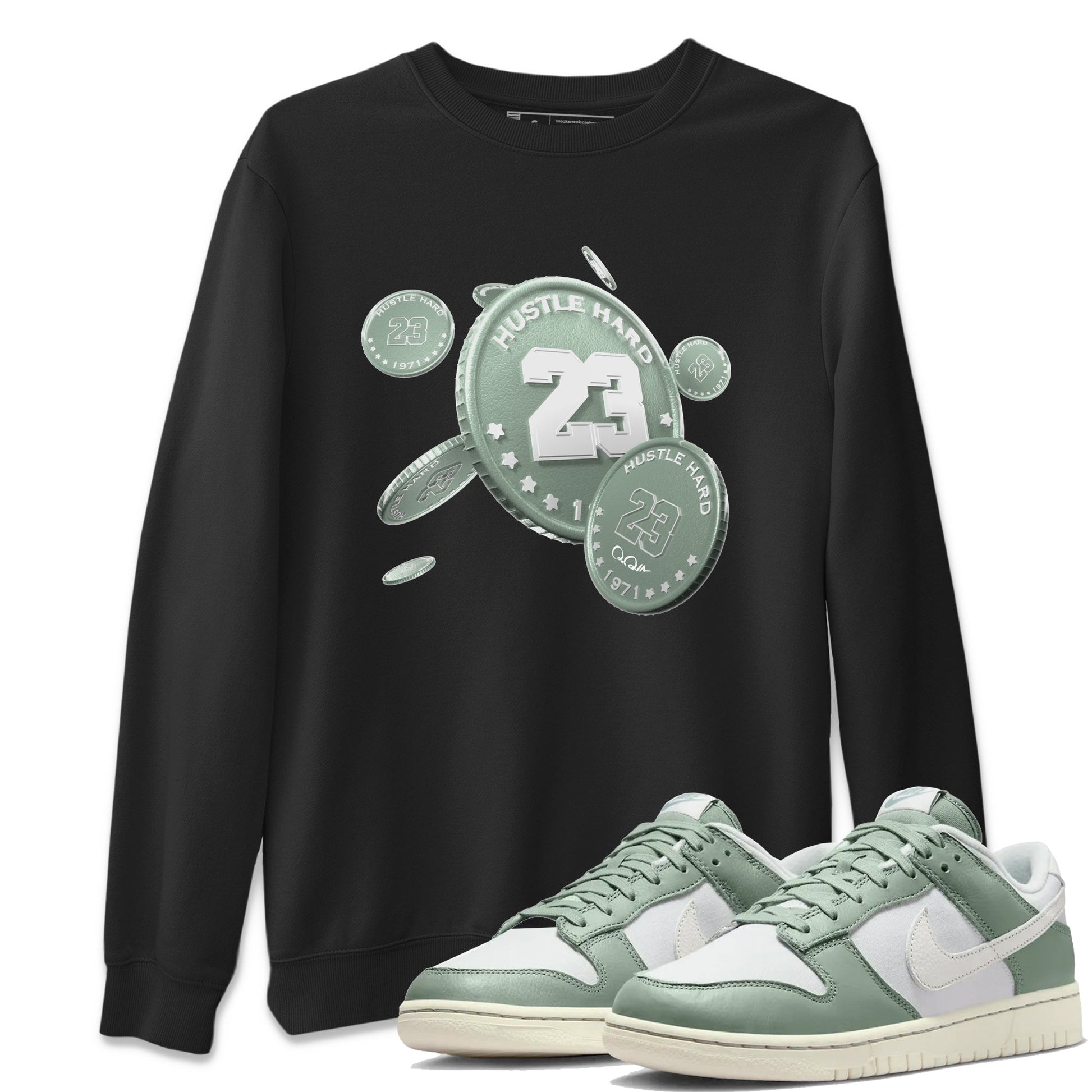 Dunk Mica Green Sneaker Match Tees Coin Drop Sneaker Tees Dunk OG Low Mica Green Sneaker Release Tees Unisex Shirts Black 1