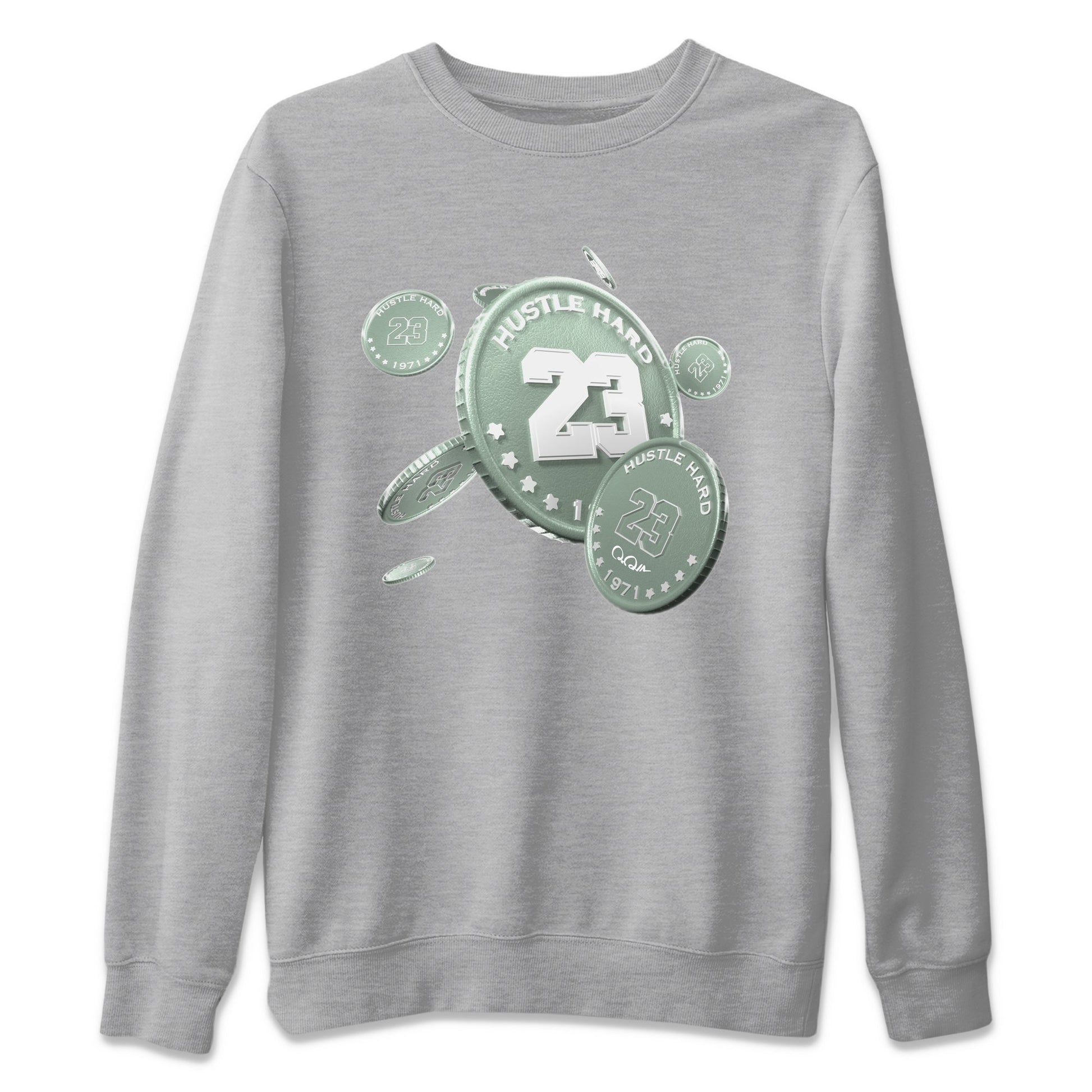 Dunk Mica Green Sneaker Match Tees Coin Drop Sneaker Tees Dunk OG Low Mica Green Sneaker Release Tees Unisex Shirts Heather Grey 2