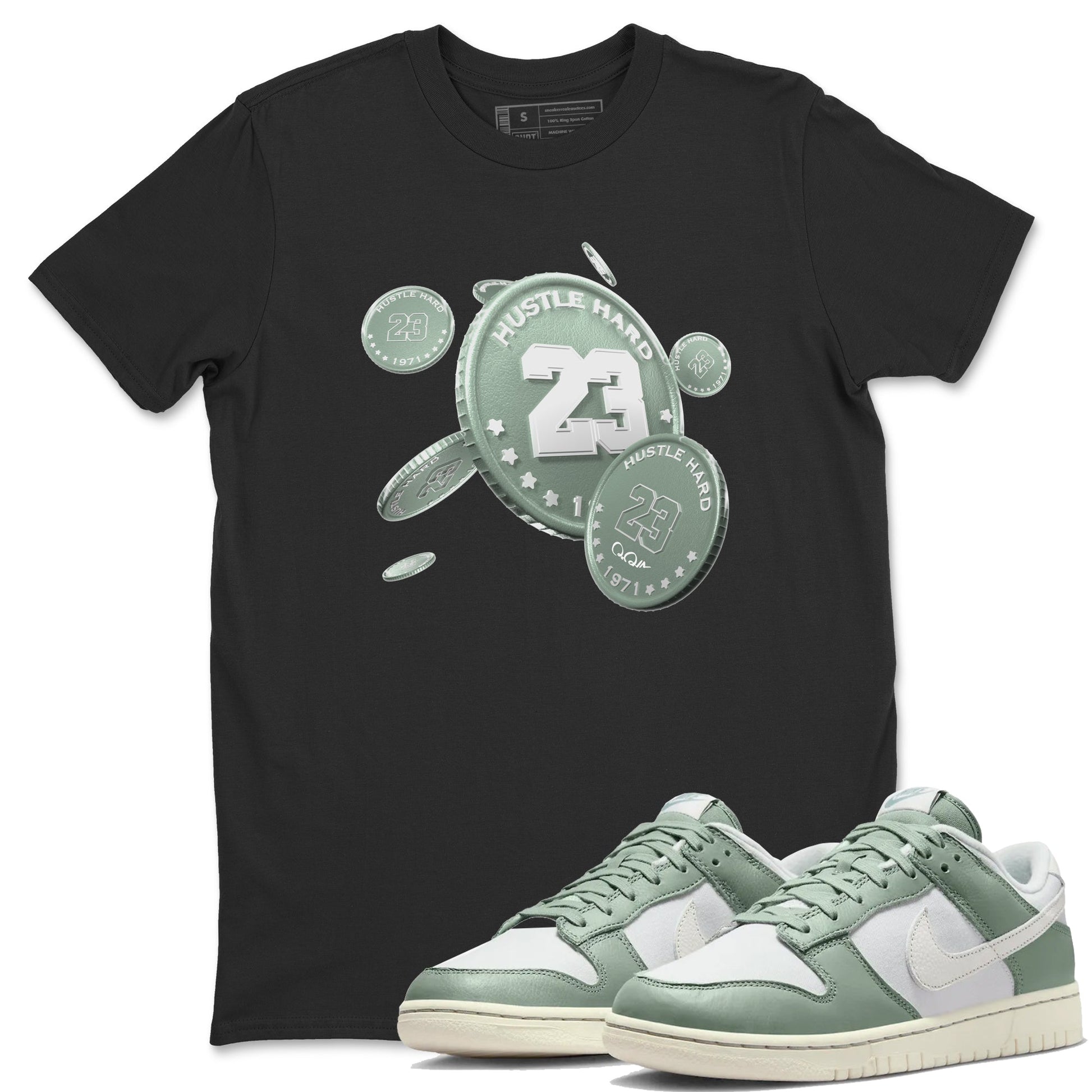 Dunk Mica Green Sneaker Match Tees Coin Drop Sneaker Tees Dunk OG Low Mica Green Sneaker Release Tees Unisex Shirts Black 1
