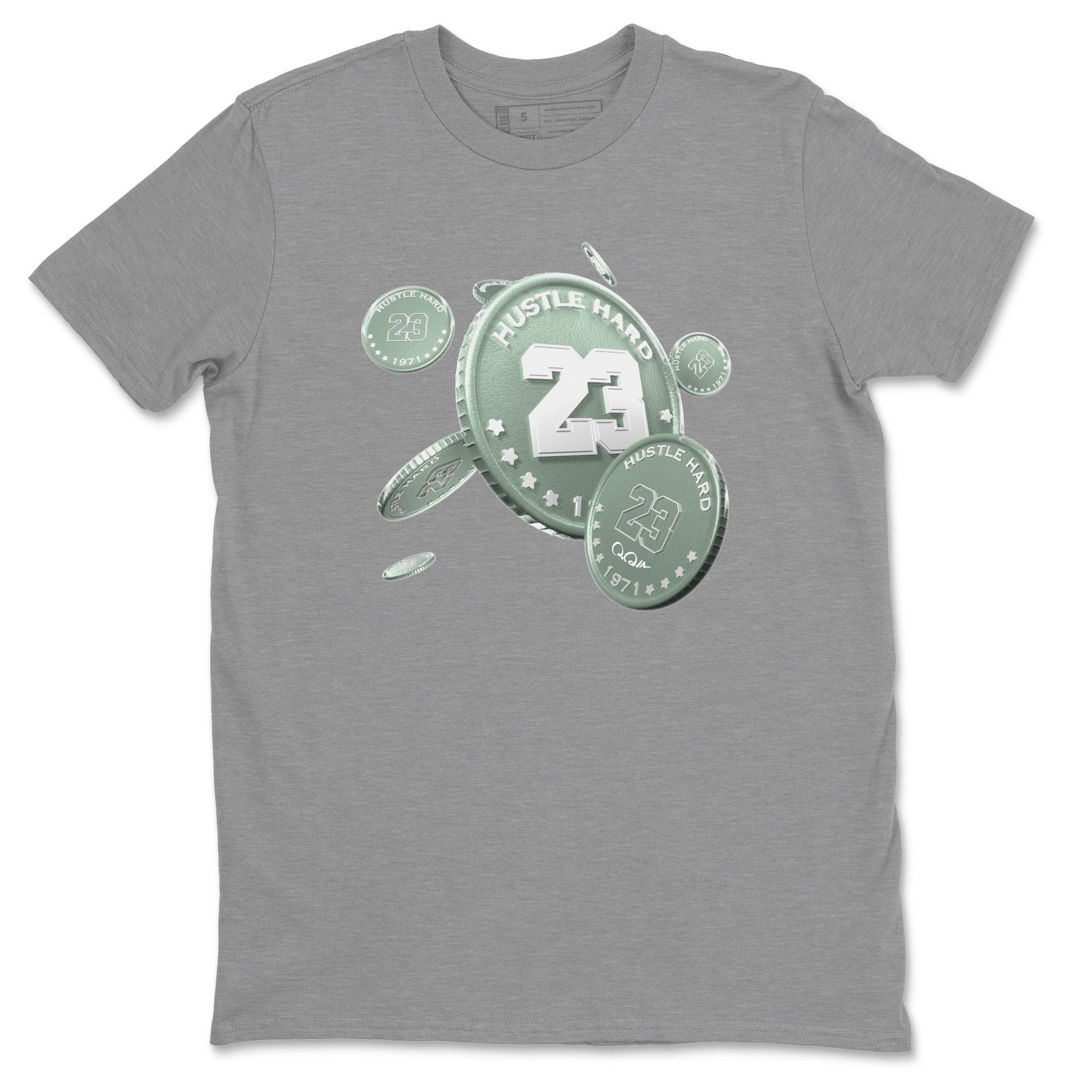 Dunk Mica Green Sneaker Match Tees Coin Drop Sneaker Tees Dunk OG Low Mica Green Sneaker Release Tees Unisex Shirts Heather Grey 2
