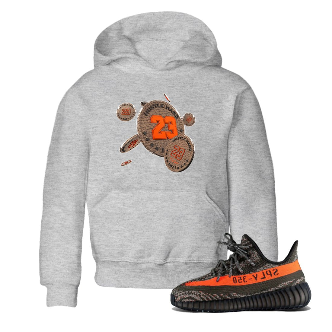Yeezy 350 Carbon Beluga shirt to match jordans Coin Drop sneaker tees Adidas Yeezy Boost 350 Carbon Beluga SNRT Sneaker Release Tees Baby Toddler Heather Grey 1 T-Shirt