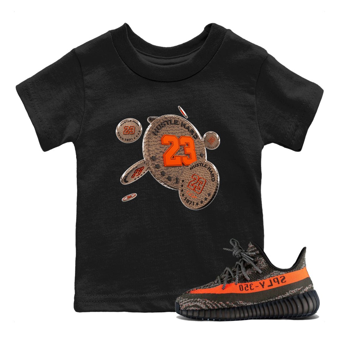Yeezy 350 Carbon Beluga shirt to match jordans Coin Drop sneaker tees Adidas Yeezy Boost 350 Carbon Beluga SNRT Sneaker Release Tees Baby Toddler Black 1 T-Shirt